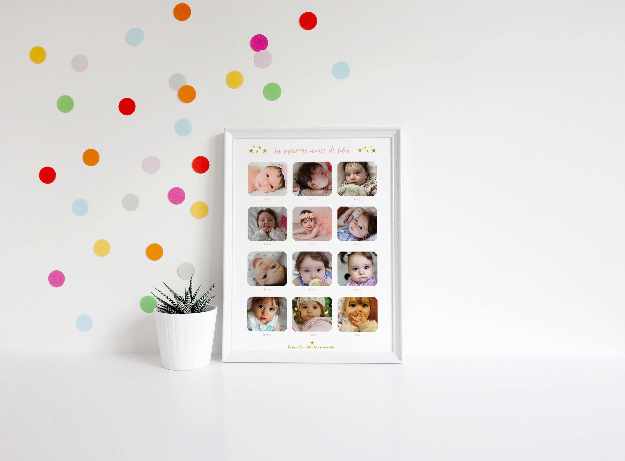 Affiche 1 année en photos - collection Etoile - version couleur ou noir&amp;blanc