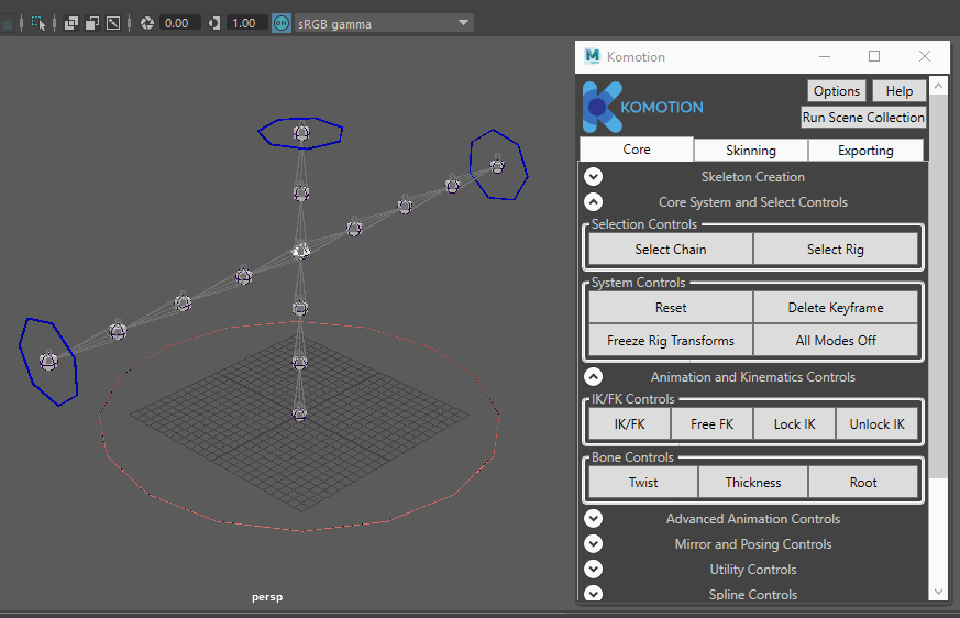 Using the ‘Select Chain’ control with the ‘Twist’ control