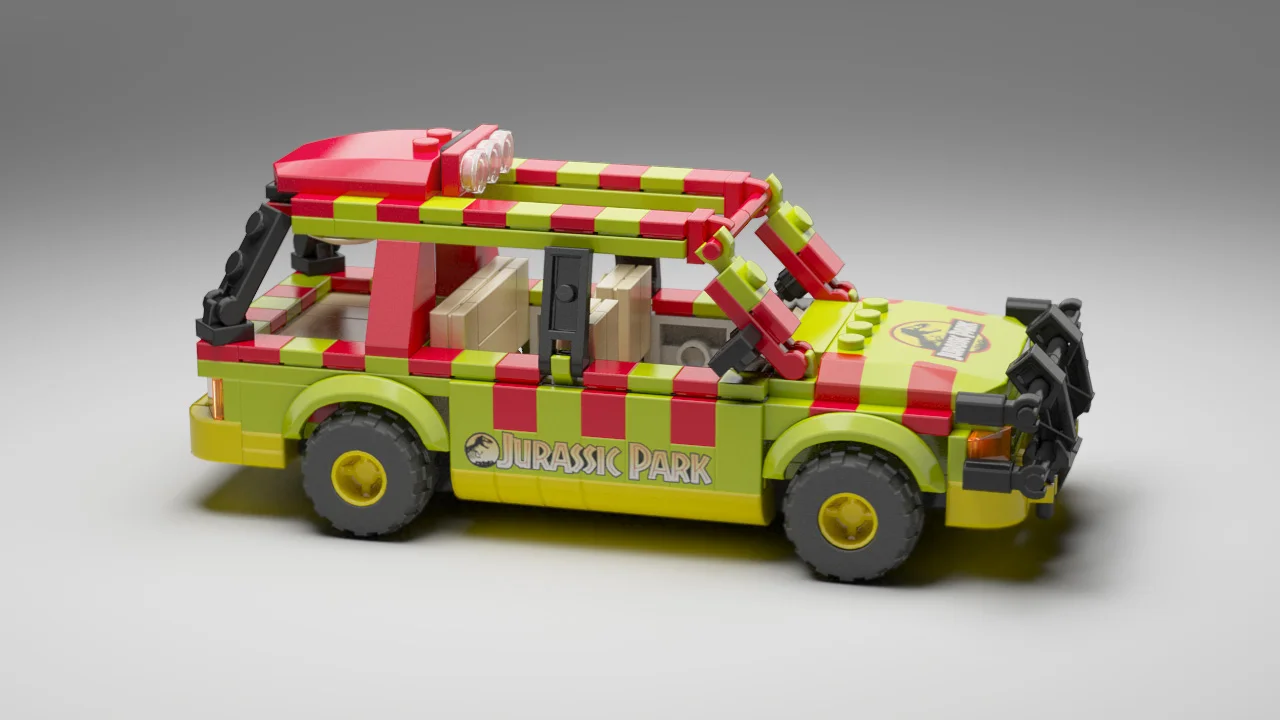 lego jurassic park tour car