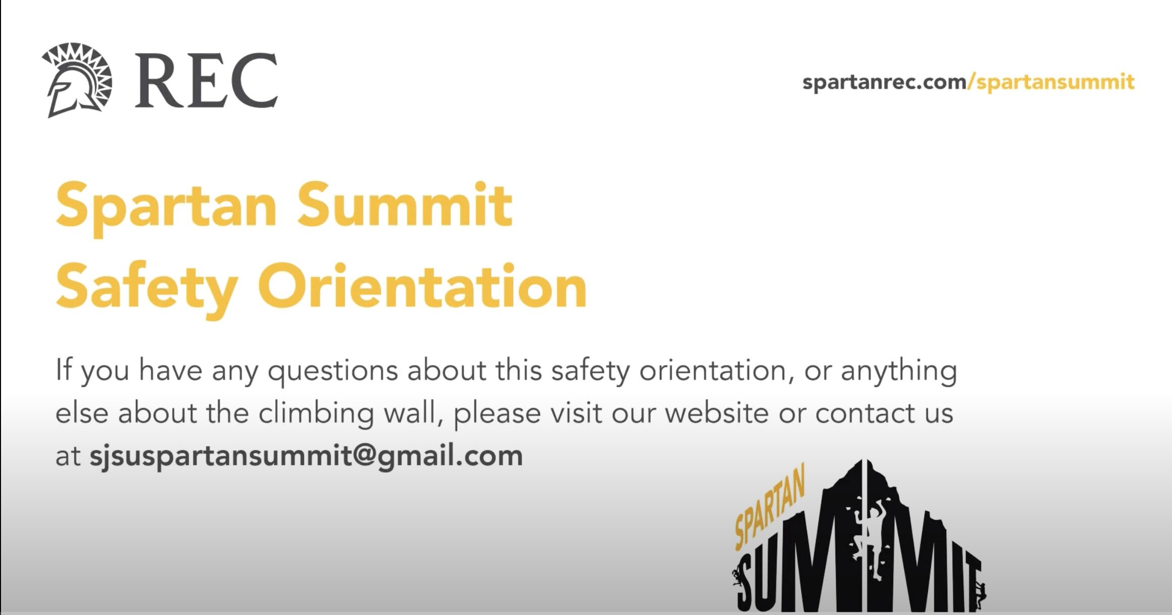 Safety Orientation Quiz — Spartan Recreation