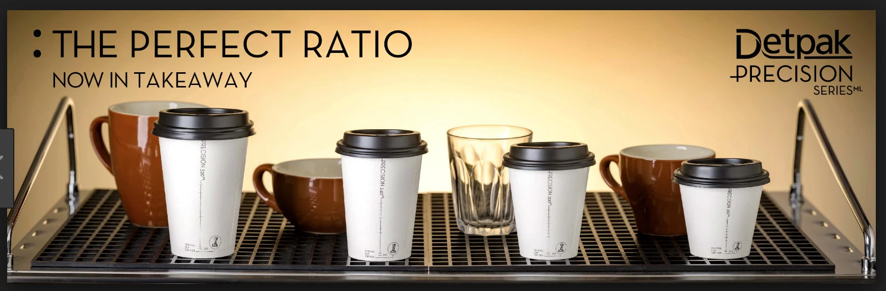 Precision Series take-out coffee cups provide the right proportion of milk to espresso, giving you the flavor experience you expect