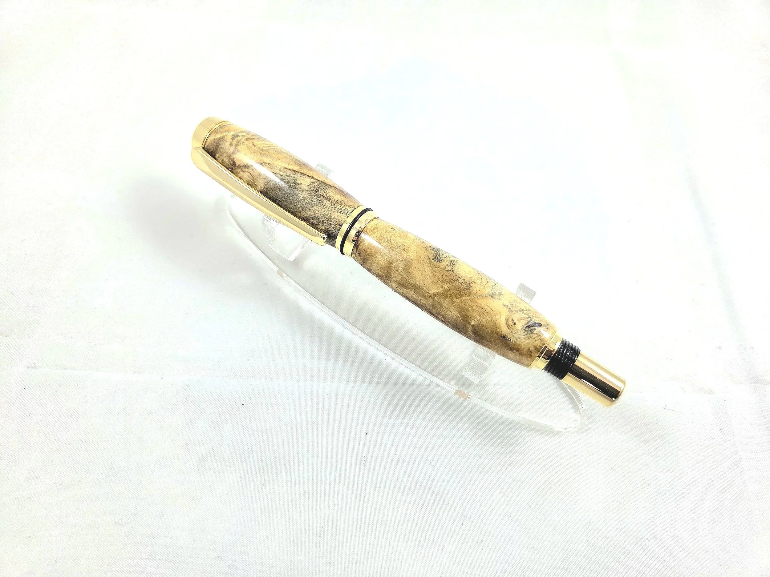 Stylo à bille roulante or modèle Baron loupe de marronnier