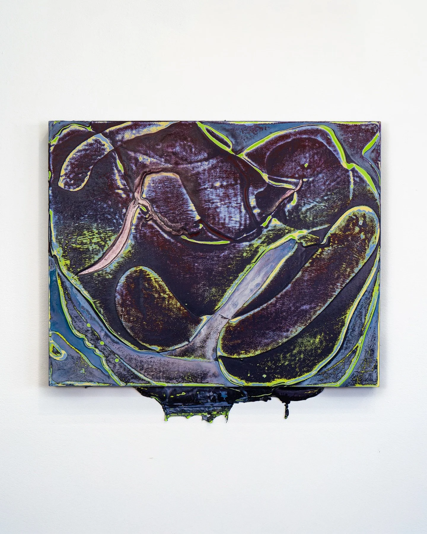 Phenomenon, 2025. Latex, acrylic and spray paint. New artwork from the studio exploring material memories.