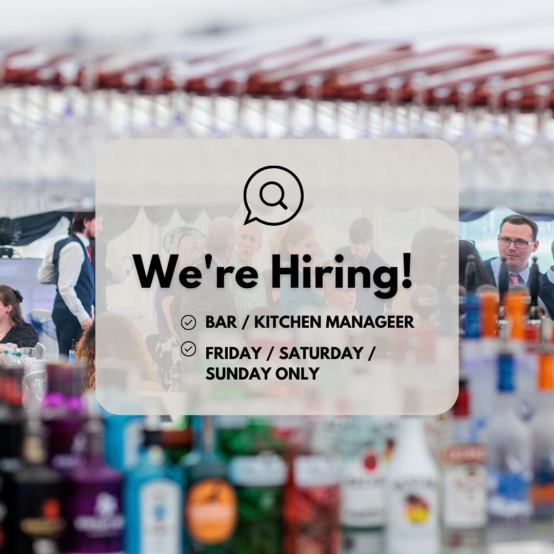 ⭐️ Please Share ⭐️

Join our team. 
We are looking for a bar / kitchen manager for our events. Weekend work only. 

Please call the office between 10am - 2pm and ask for Hayley to find out more -  01925 291919