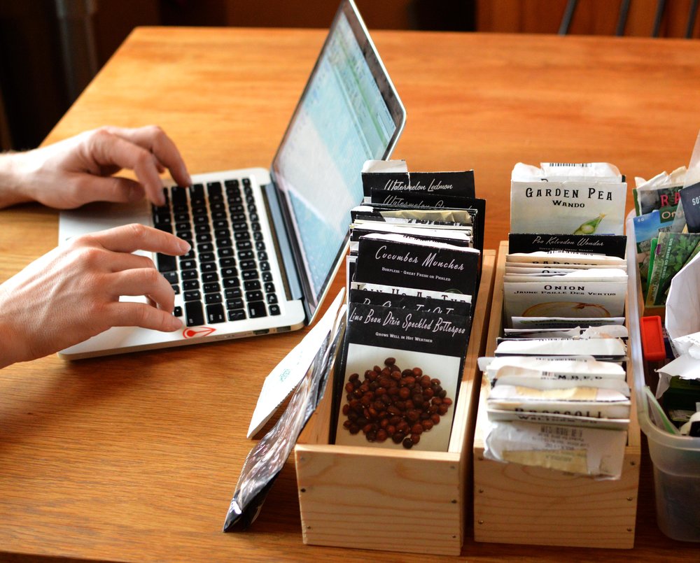  Cam made me these custom seed boxes last year that were big enough to fit Baker Creek’s packets in an organized box. I have two and need about two more! 