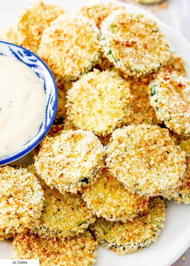Photo courtesy of Jo Cooks- Sides #1 Baked Parmesan Zucchini Crisps
