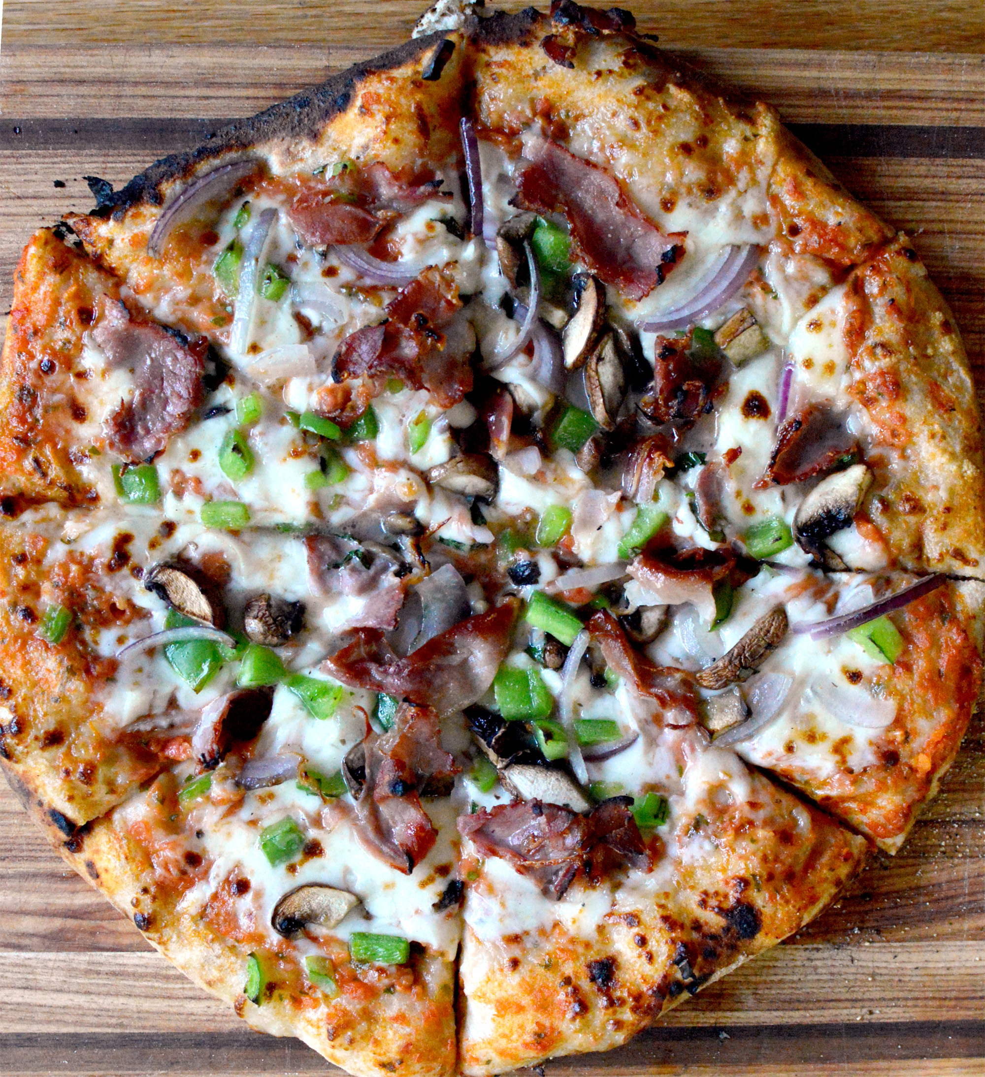  Cameron has been perfecting his pizzas. It’s so great to have all the toppings right outside in the garden and the best part is the homemade tomato sauce. Yum. 