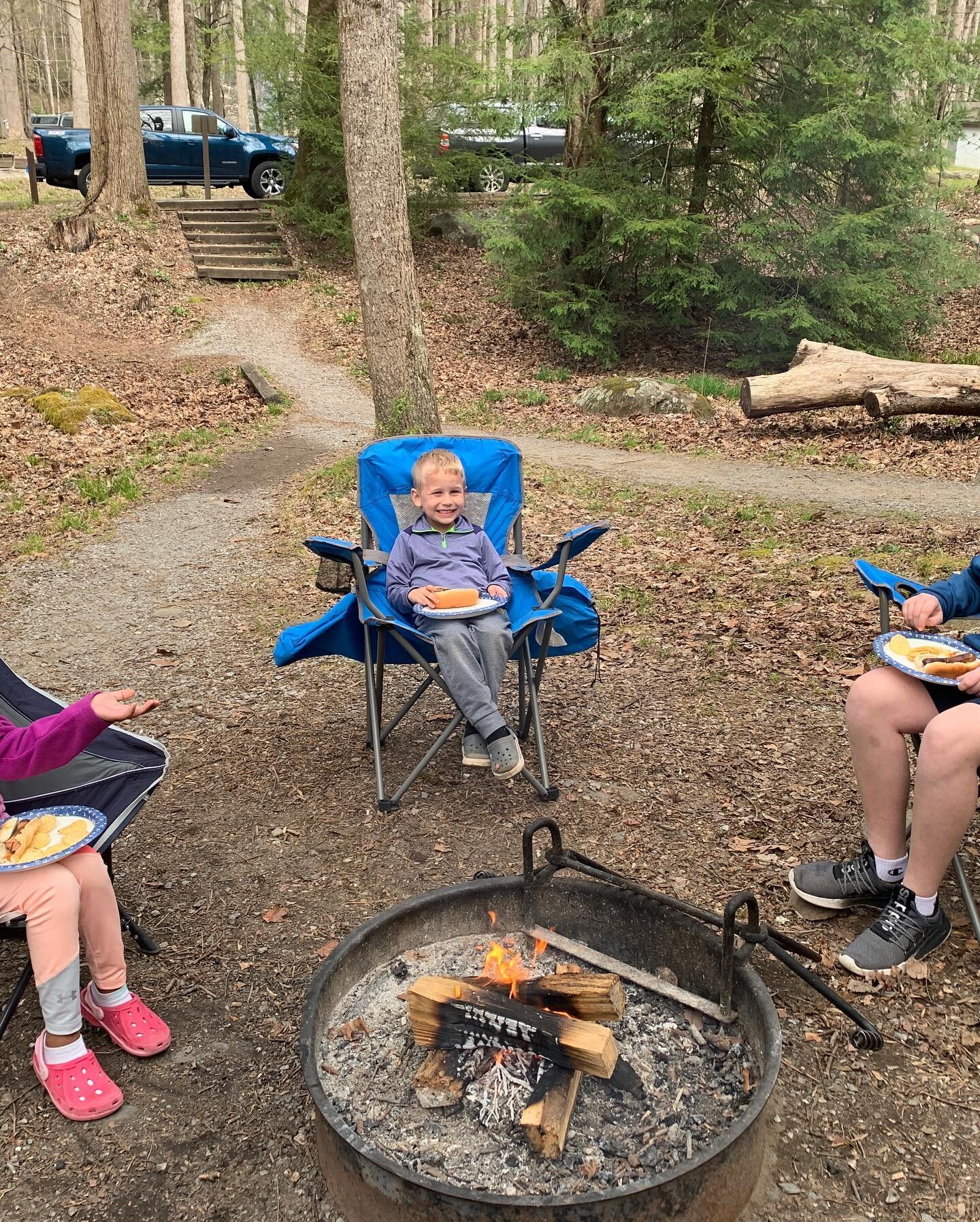 While Sarah went on a spiritual retreat, I took the kids to the Great Smoky Mountains for a quick camping trip. I admit, I had some trepidations about taking three kids camping by myself, but I figured it would be better than solo parenting at home. 