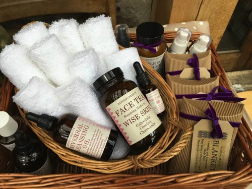 Pamper hamper and facial steam tea ceremony - for a morning of pampering – from internationally acclaimed ex-international model and osteopath Georgina Jones of Bathing-Beauty
