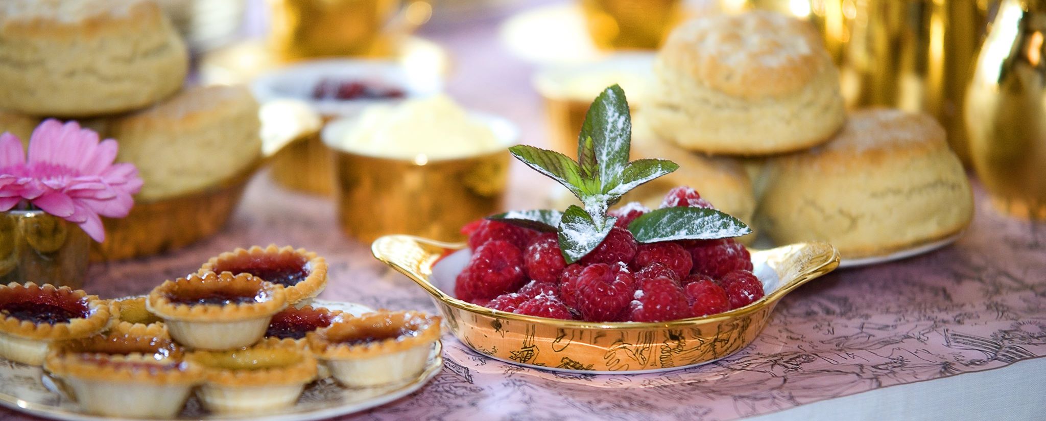 Afternoon cream teas - Bordello Banquets catering - locally produced, artisan food, stylishly displayed buffets and dinners, in a riot of colour, rich in taste. 
