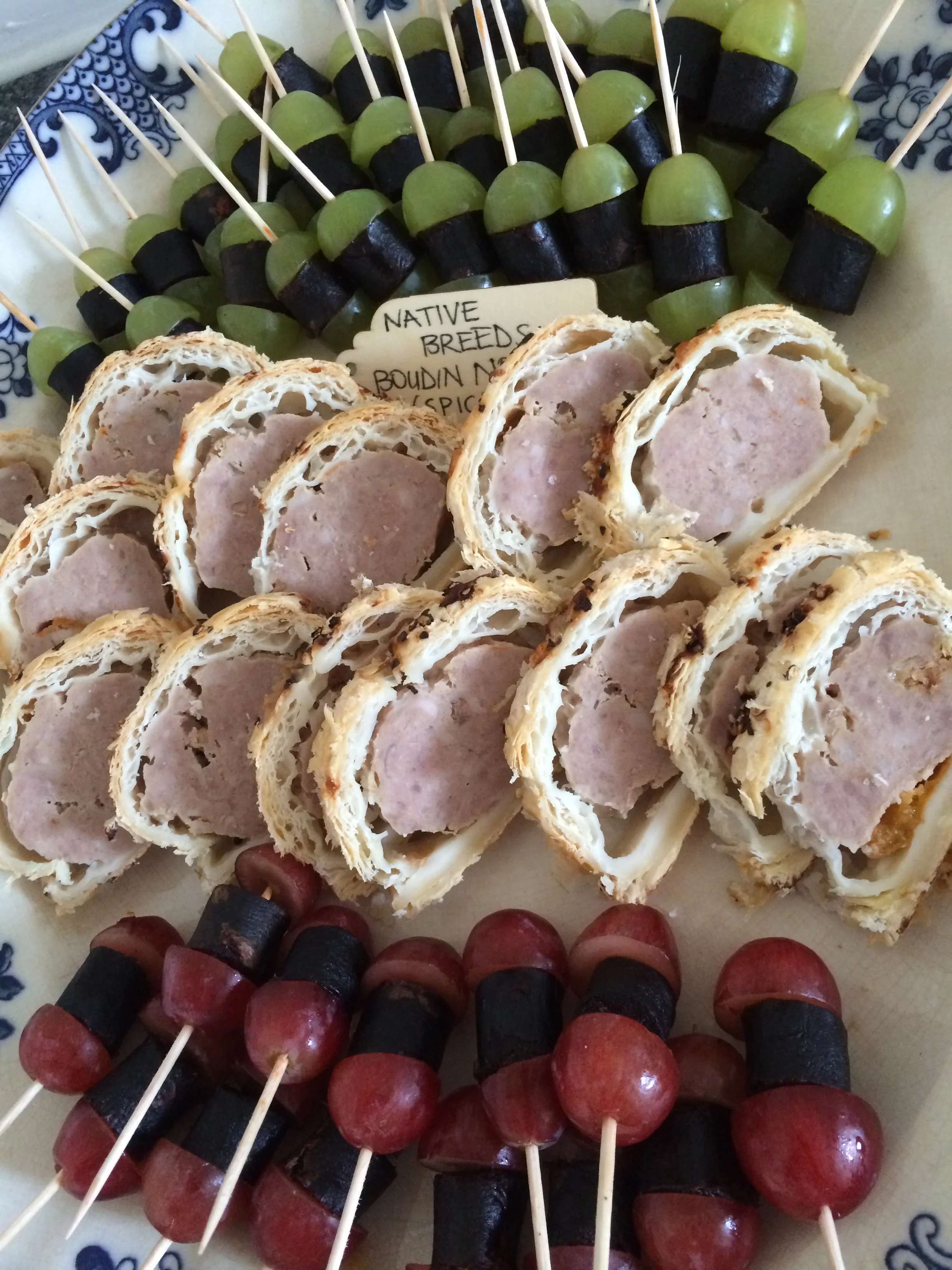 beautiful buffet with locally made sausage rolls