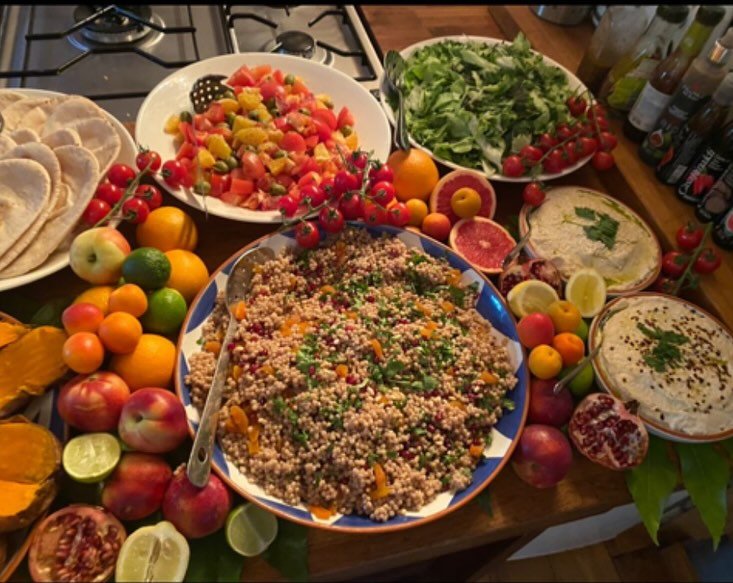 Moroccan buffet for 28 @millendmitcheldean tonight. Followed by rose &amp; pomegranate sorbet.  What a shame they didn&rsquo;t have the sunshine to go with it, for the full holiday vibe! Some stunning things to do @visitdeanwye for Father&rsquo;s Day