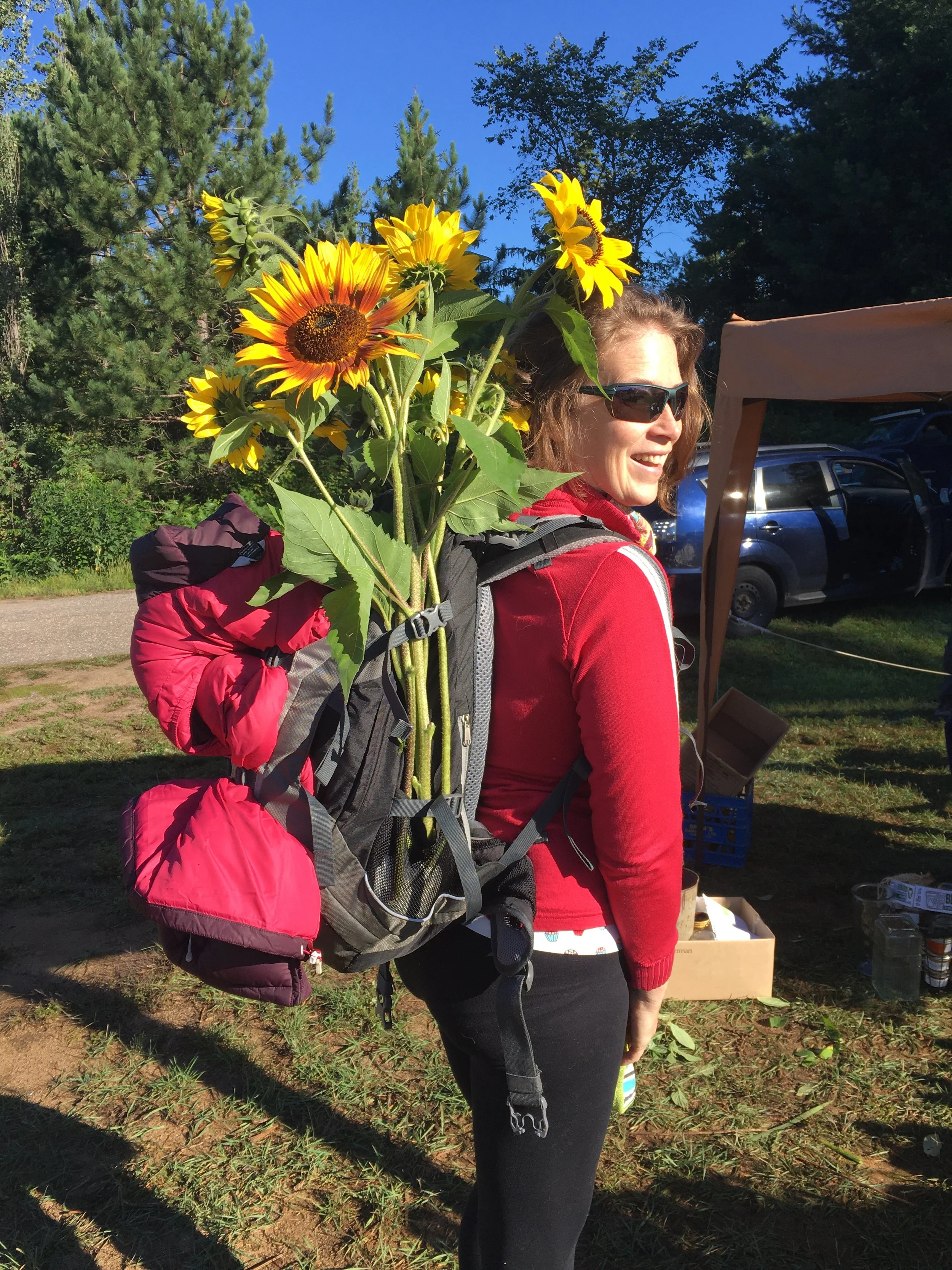 Erika with sunflowers