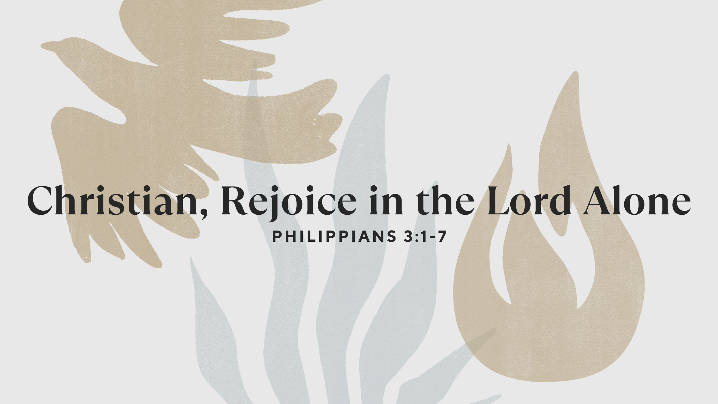 Christian, Rejoice in the Lord Alone (Philippians 3:1-7)