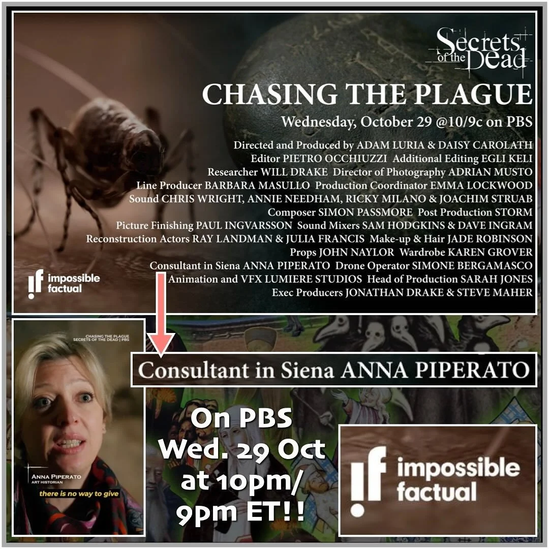 ‼️Wed 29 Oct at 10pm/9pm ET on PBS!! 📺
It&rsquo;s finally here! I had the distinct honour and pleasure of working with Impossible Factual when they were filming &ldquo;CHASING THE PLAGUE&rdquo; here in Siena. What a treat to be behind the scenes of 