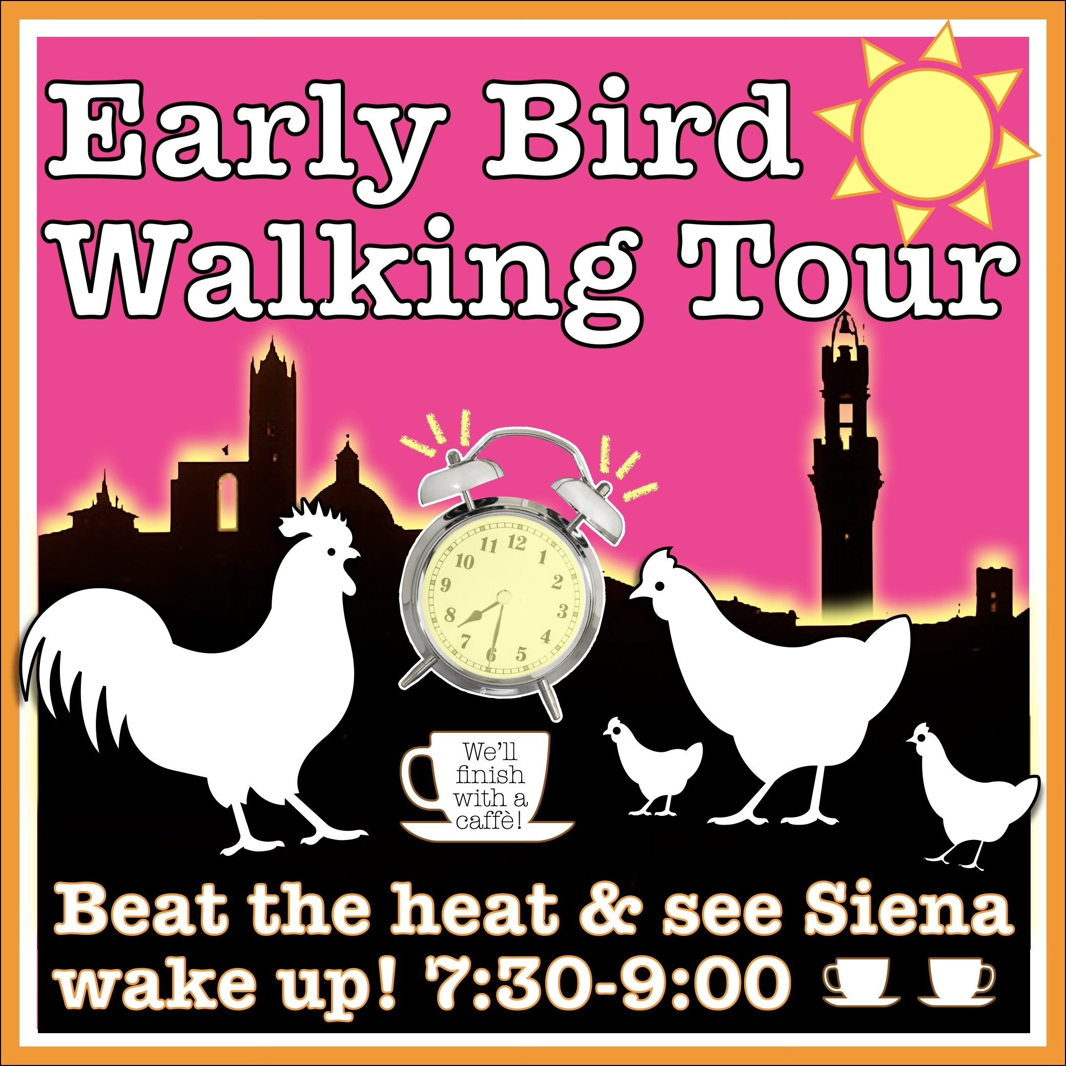 August Early Bird (joinable) Walking Tour!