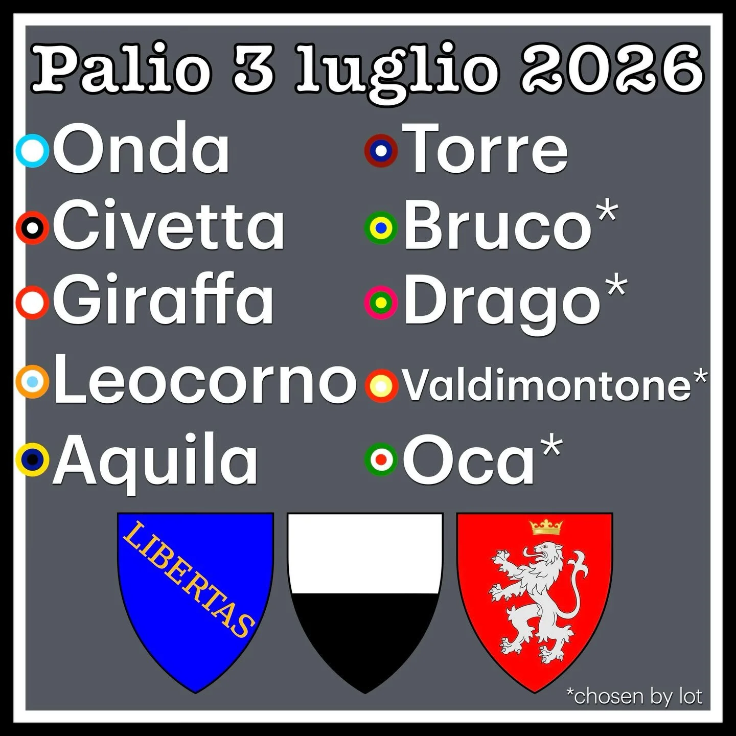 LIVE - NOW! Sunto (the bell of the Torre del Mangia) is tolling, the Corteo Storico (Historical Procession) is in the Piazza del Campo, and the horses and jockeys will step onto the &lsquo;tufo&rsquo; at 19:30 (1:30pm ET)&hellip;soon after, history w