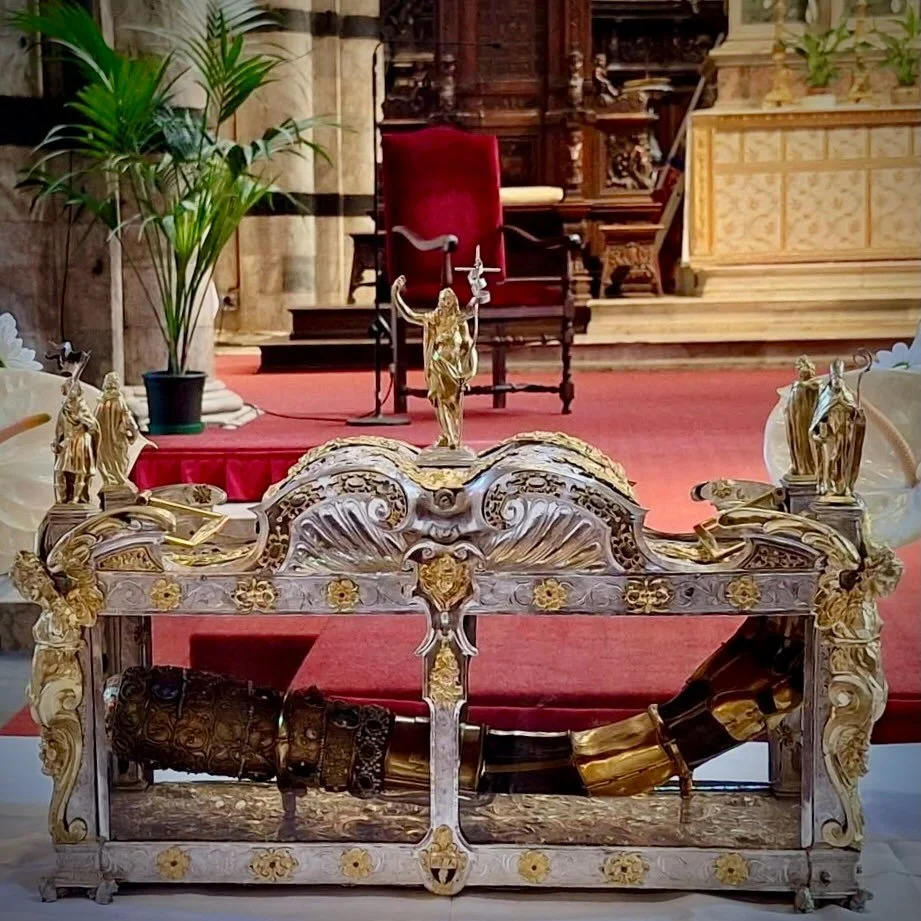 Happy Feast Day of St John the Baptist! In 1464, Pope Pius II donated this most precious relic of St John&rsquo;s right arm to the city of Siena. Now, St John is an important saint in his own right, but this relic is particularly important as it is t