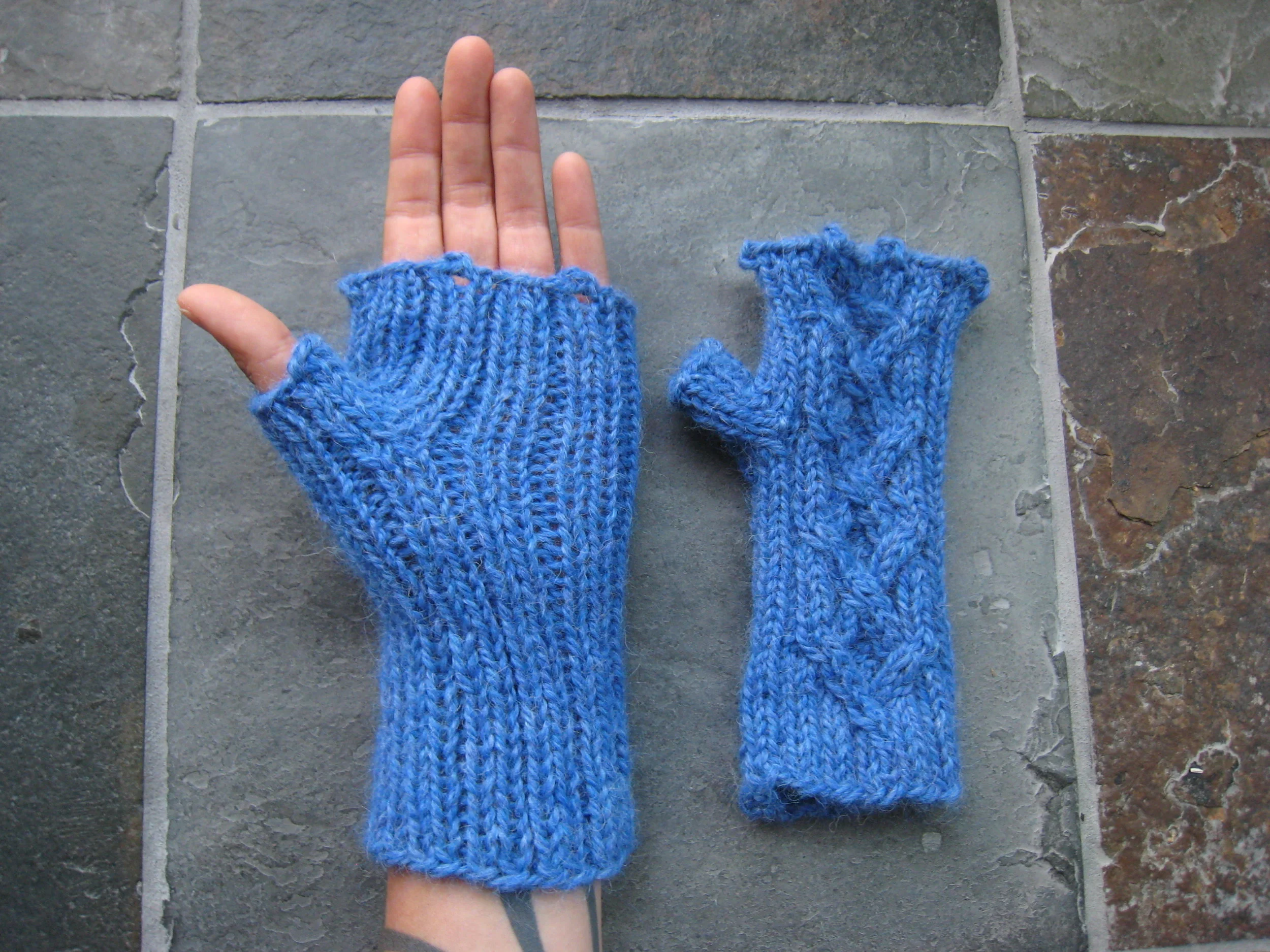 Heidi Kunkel hand knit fingerless gloves mitts Seattle Heidi's Pottery