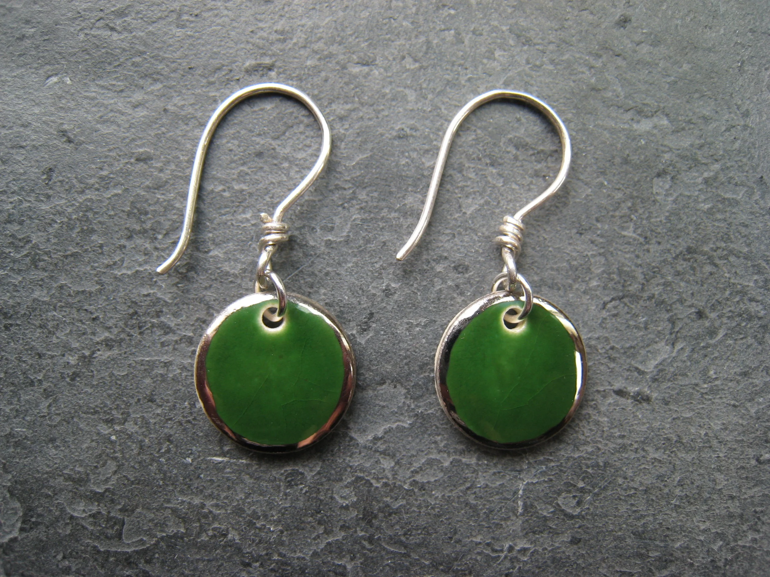 Heidi Kunkel porcelain dangle earrings sterling or 14k gold fill earwires Seattle handmade pottery Heidi's Pottery