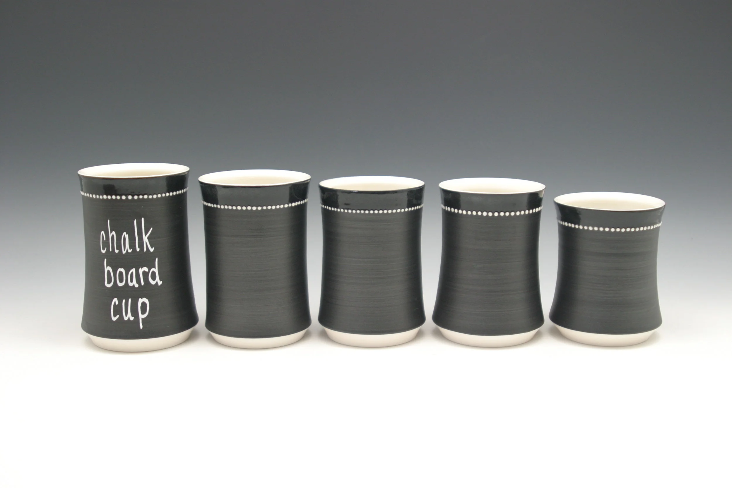 Heidi Kunkel chalkboard cup tumblers Seattle handmade pottery Heidi's Pottery