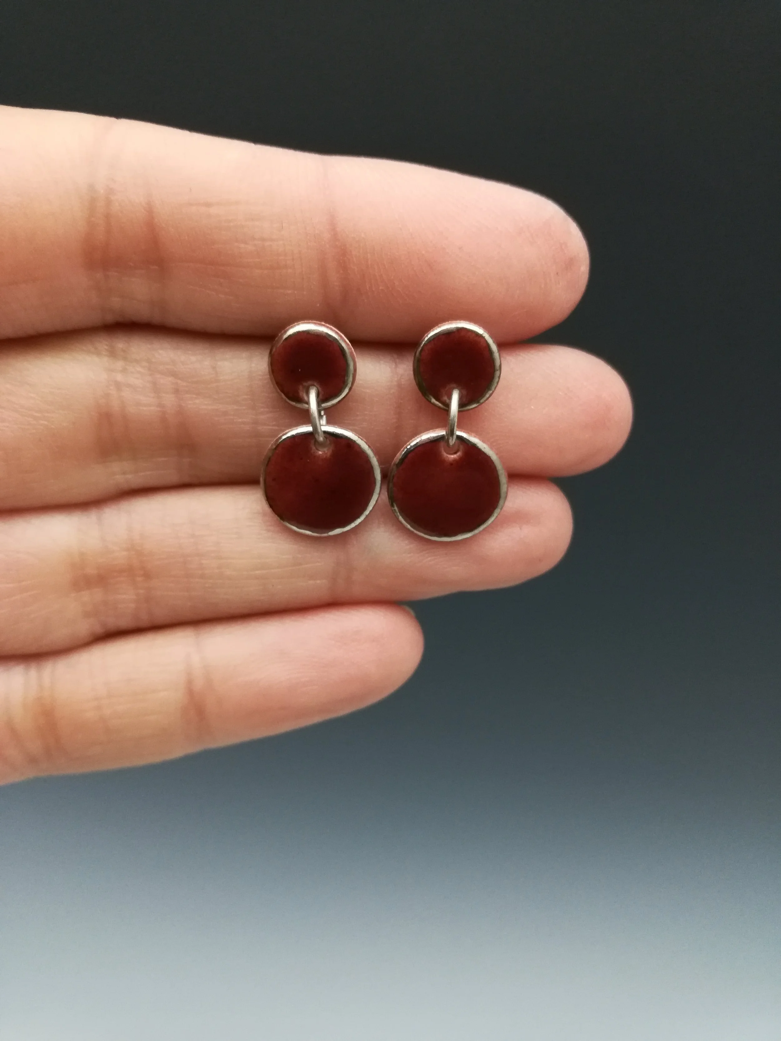 Heidi Kunkel porcelain dangle stud earrings sterling posts Seattle handmade pottery Heidi's Pottery