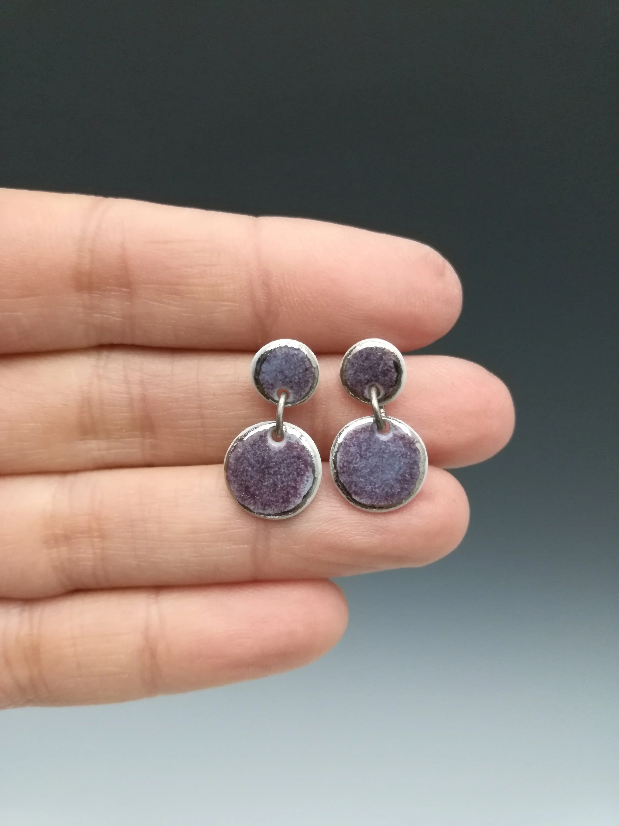 Heidi Kunkel porcelain dangle stud earrings sterling posts Seattle handmade pottery Heidi's Pottery