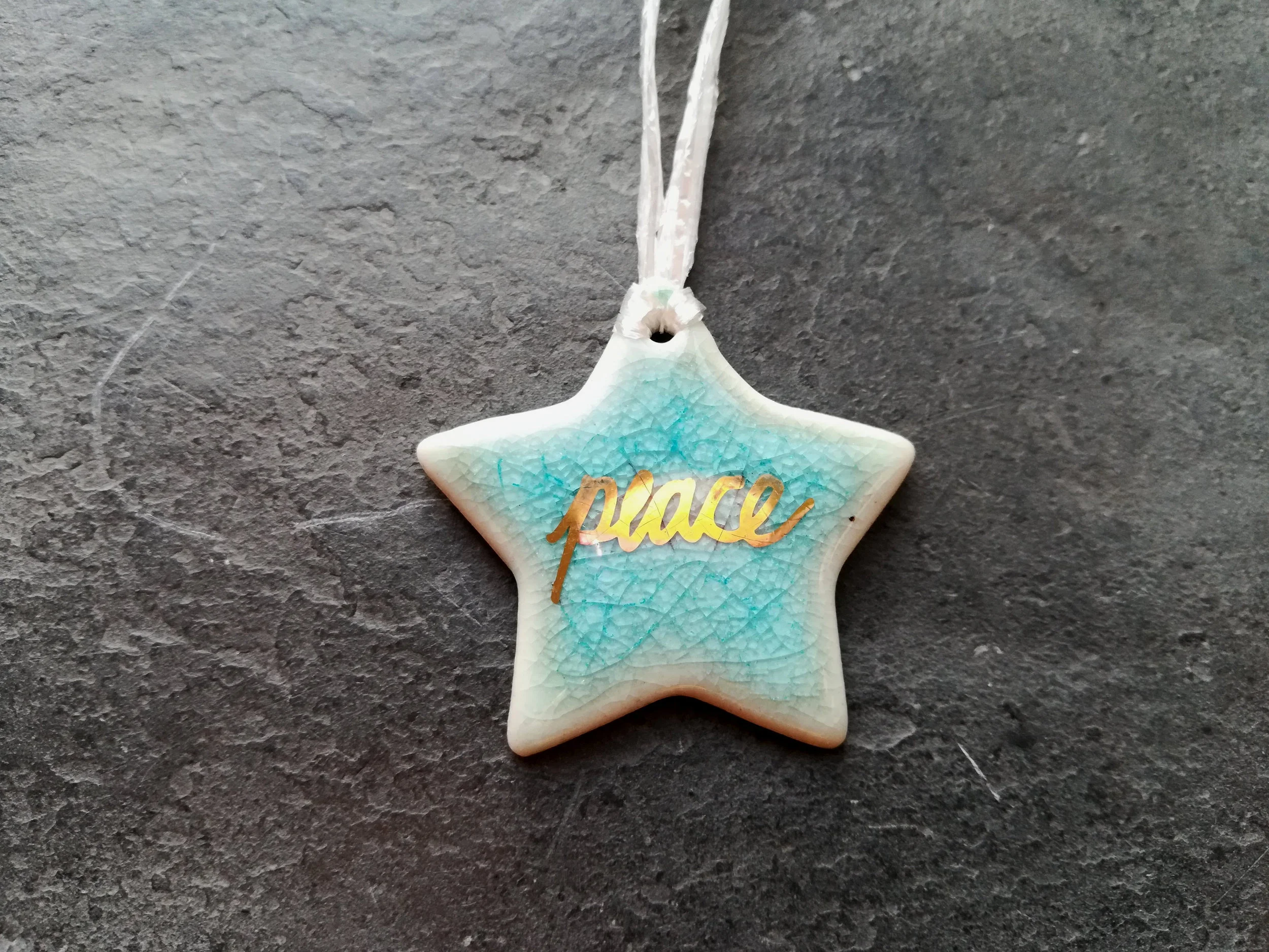 Heidi Kunkel porcelain star ornament Seattle handmade pottery Heidi's Pottery
