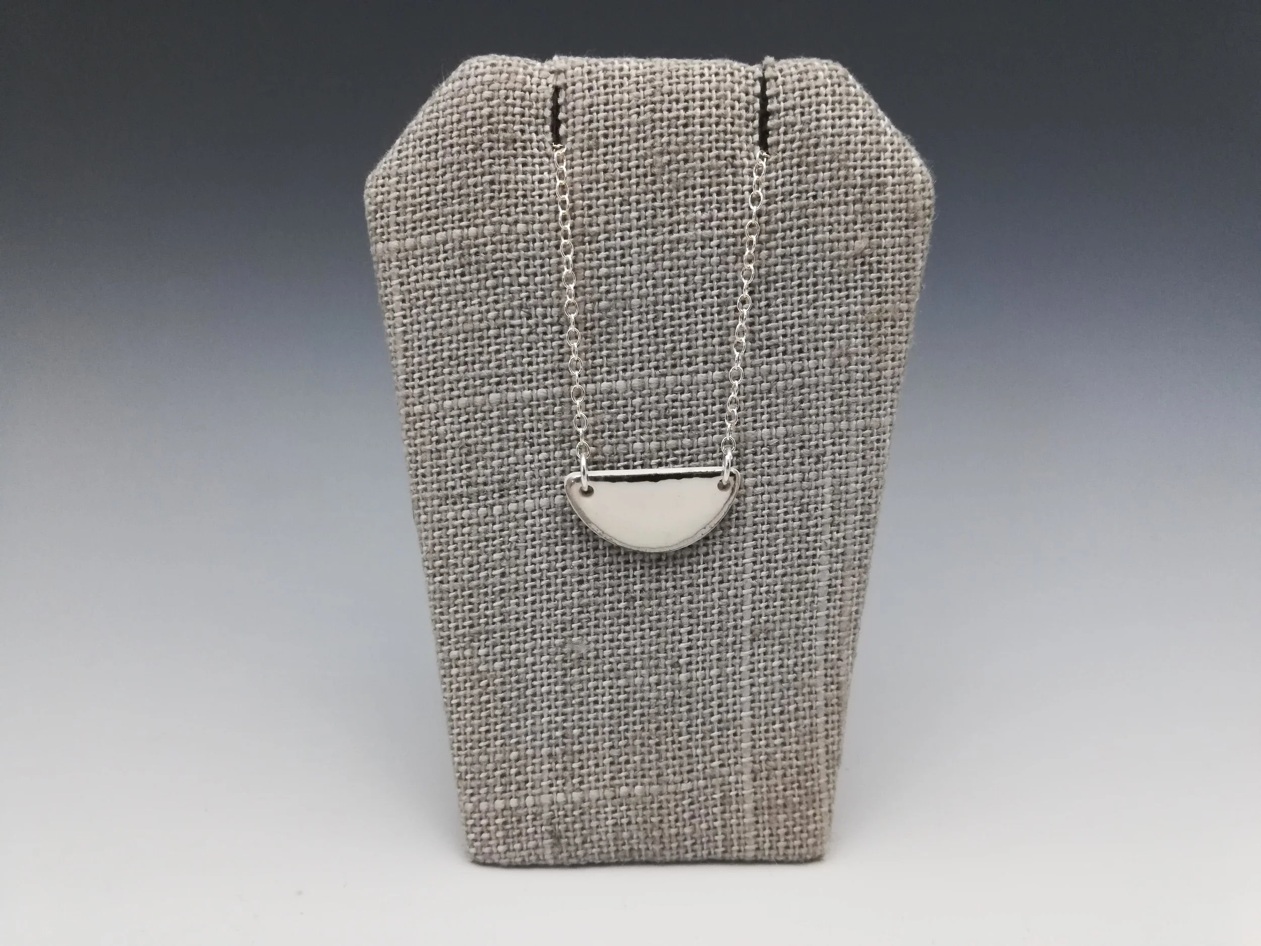 Heidi Kunkel porcelain pendant sterling or 14k gold fill chain Seattle handmade pottery Heidi's Pottery