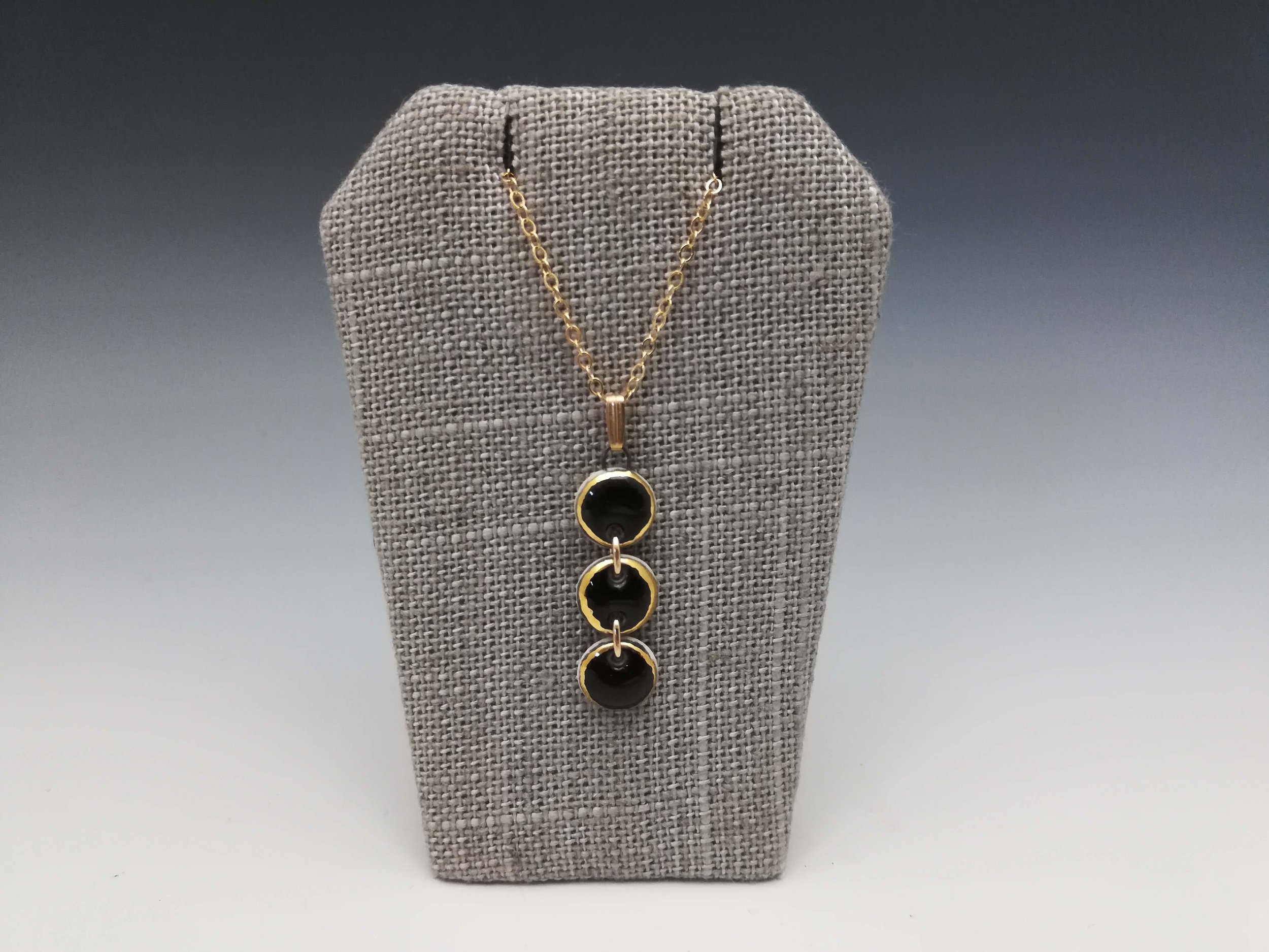 Heidi Kunkel porcelain pendant sterling or 14k gold fill chain Seattle handmade pottery Heidi's Pottery