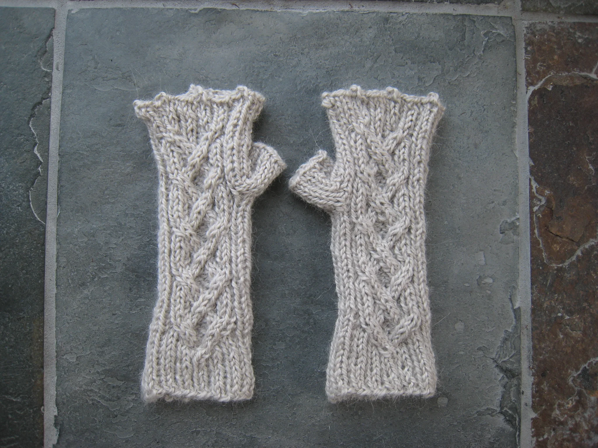 Heidi Kunkel hand knit fingerless gloves mitts Seattle Heidi's Pottery