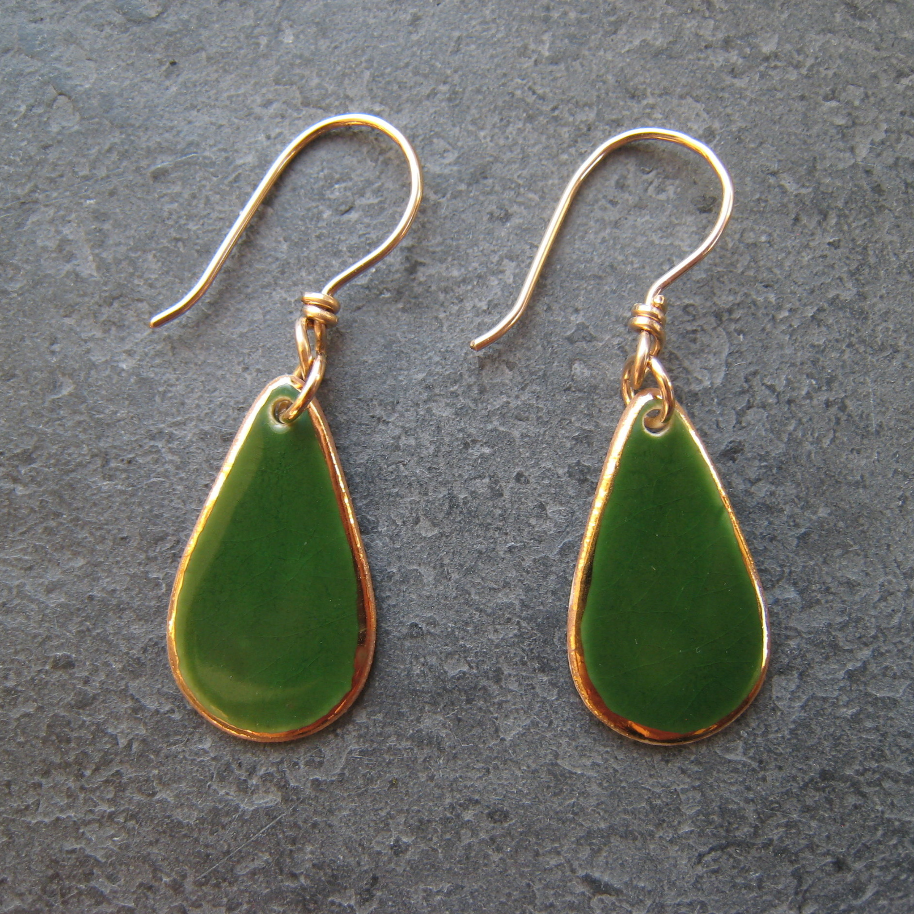 Copy of Heidi Kunkel porcelain dangle earrings sterling or 14k gold fill earwires Seattle handmade pottery Heidi's Pottery