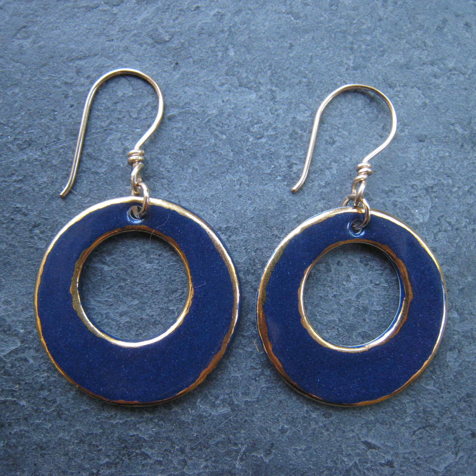 Heidi Kunkel porcelain dangle earrings sterling or 14k gold fill earwires Seattle handmade pottery Heidi's Pottery