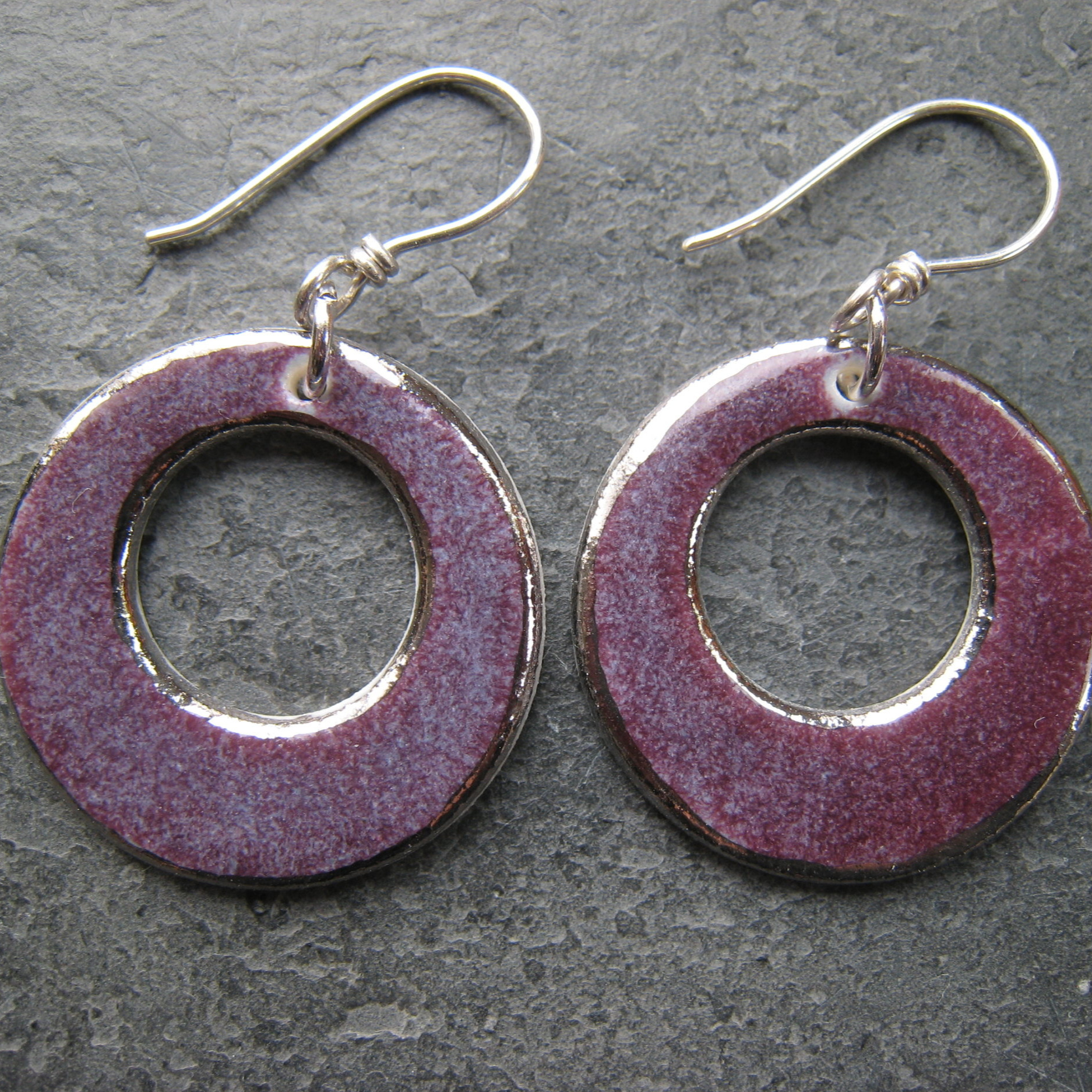 Heidi Kunkel porcelain dangle earrings sterling or 14k gold fill earwires Seattle handmade pottery Heidi's Pottery
