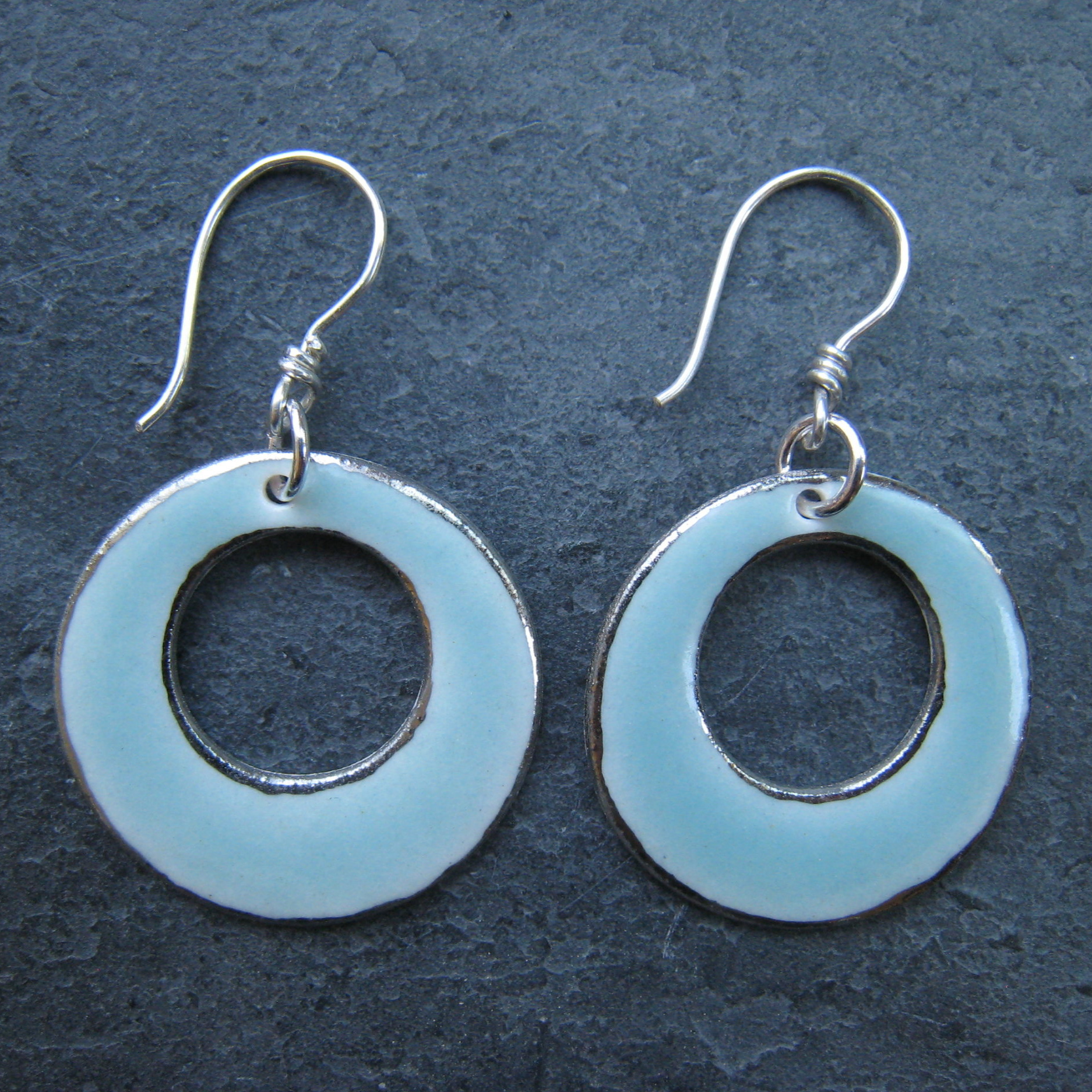 Heidi Kunkel porcelain dangle earrings sterling or 14k gold fill earwires Seattle handmade pottery Heidi's Pottery