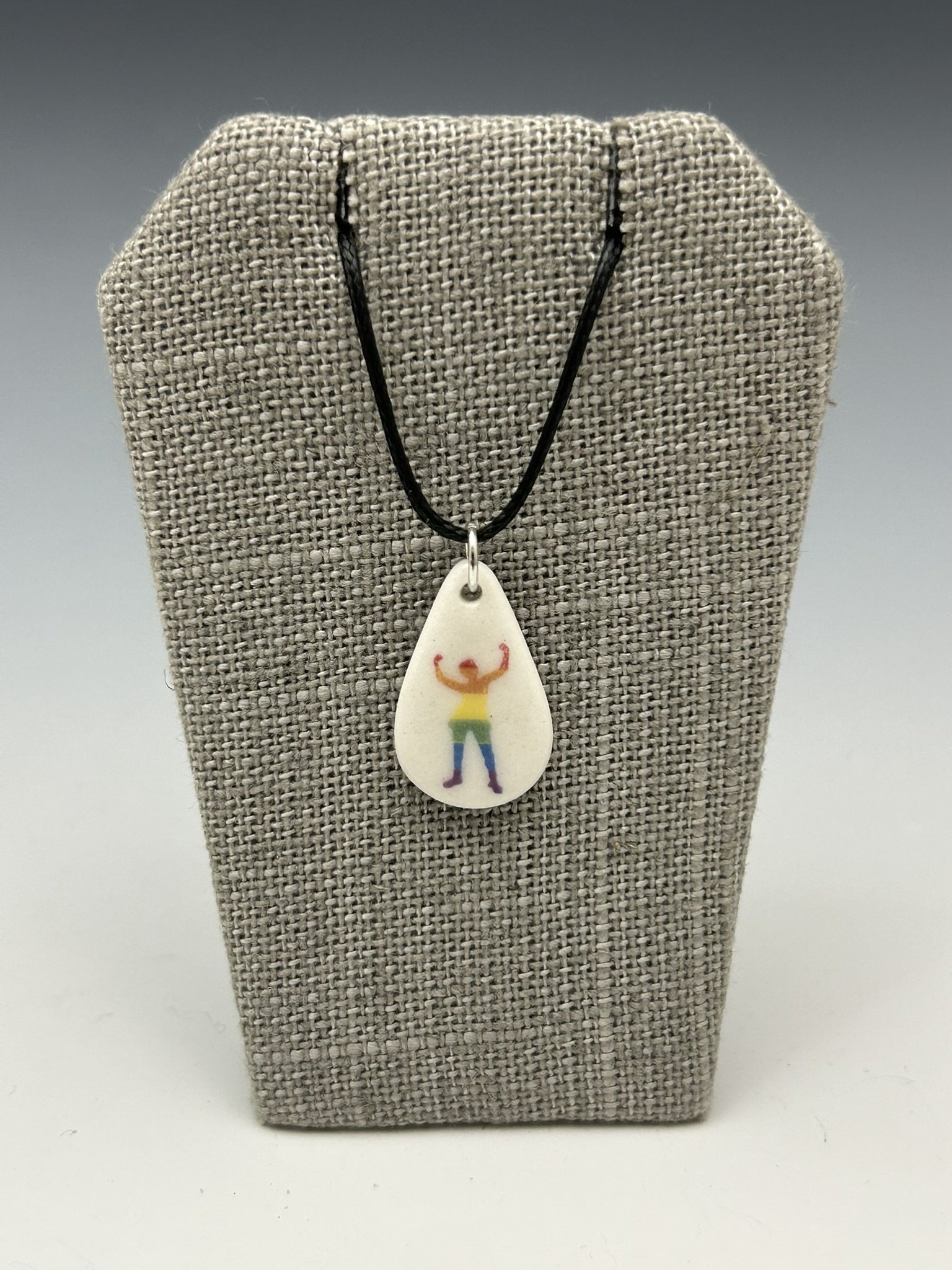 Teardrop Pride Pendant on cord