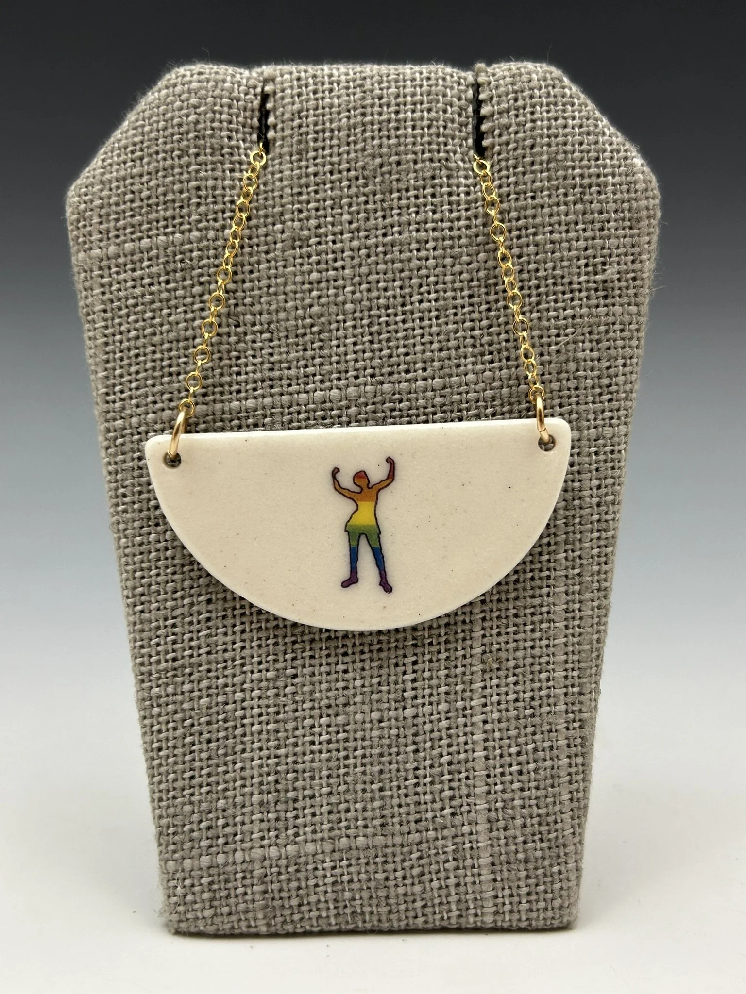 Half Moon Rainbow Pride Pendant
