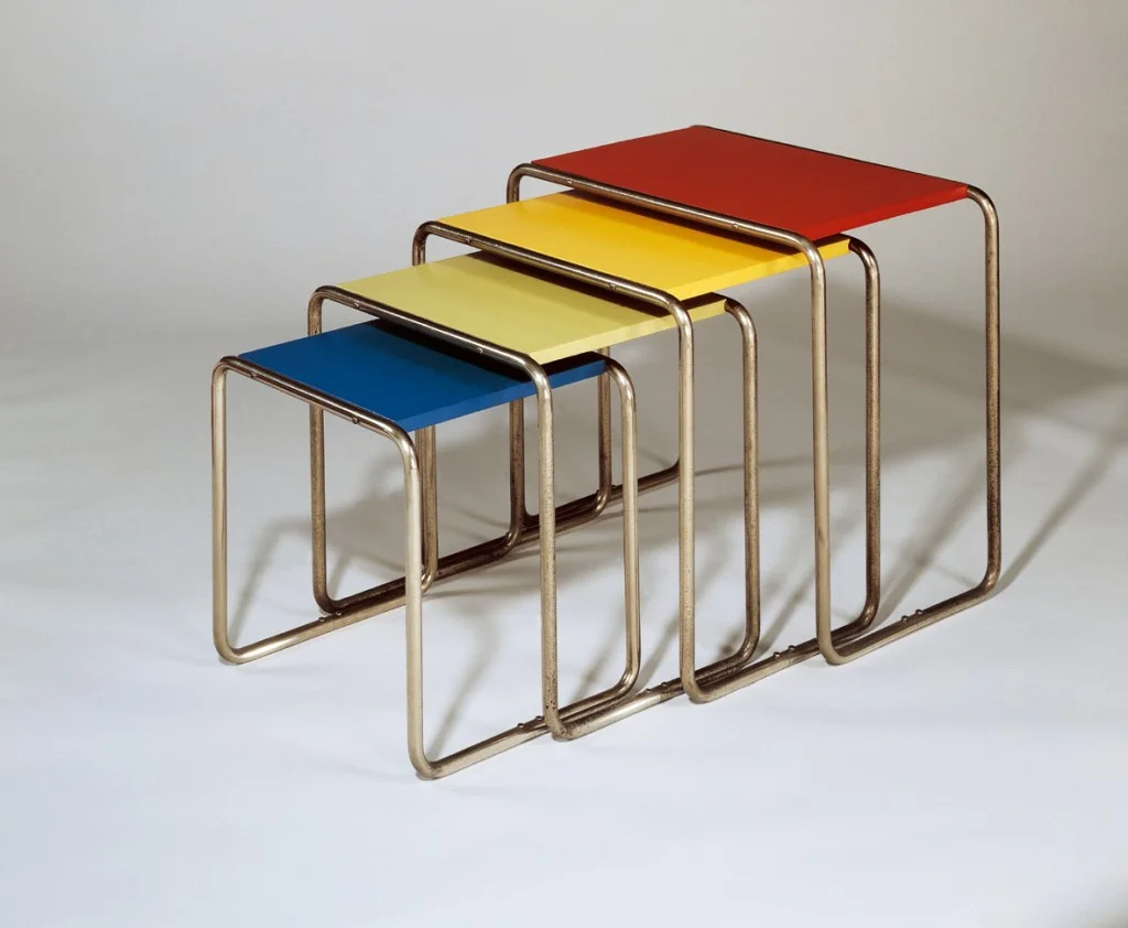 Tubular steel chairs, designed by Marcel Breuer, 1928