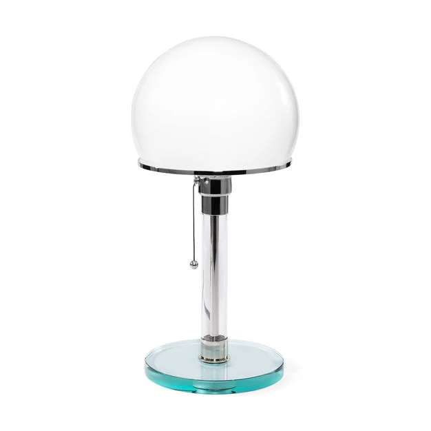 The table lamp, designed by Wilhelm Wagenfeld in 1924, is often named the Bauhaus lamp.