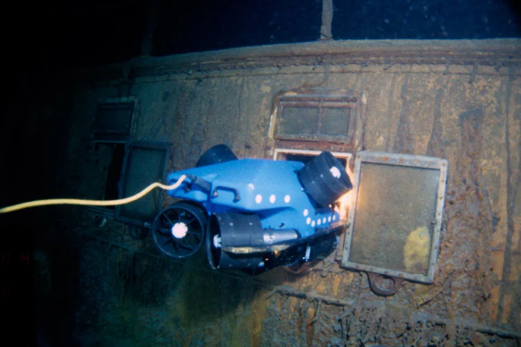 Jason Junior…not just for surveying the Titanic. At the point this picture was taken, Jason Junior had already been inside the torpedo room of the Scorpion.
