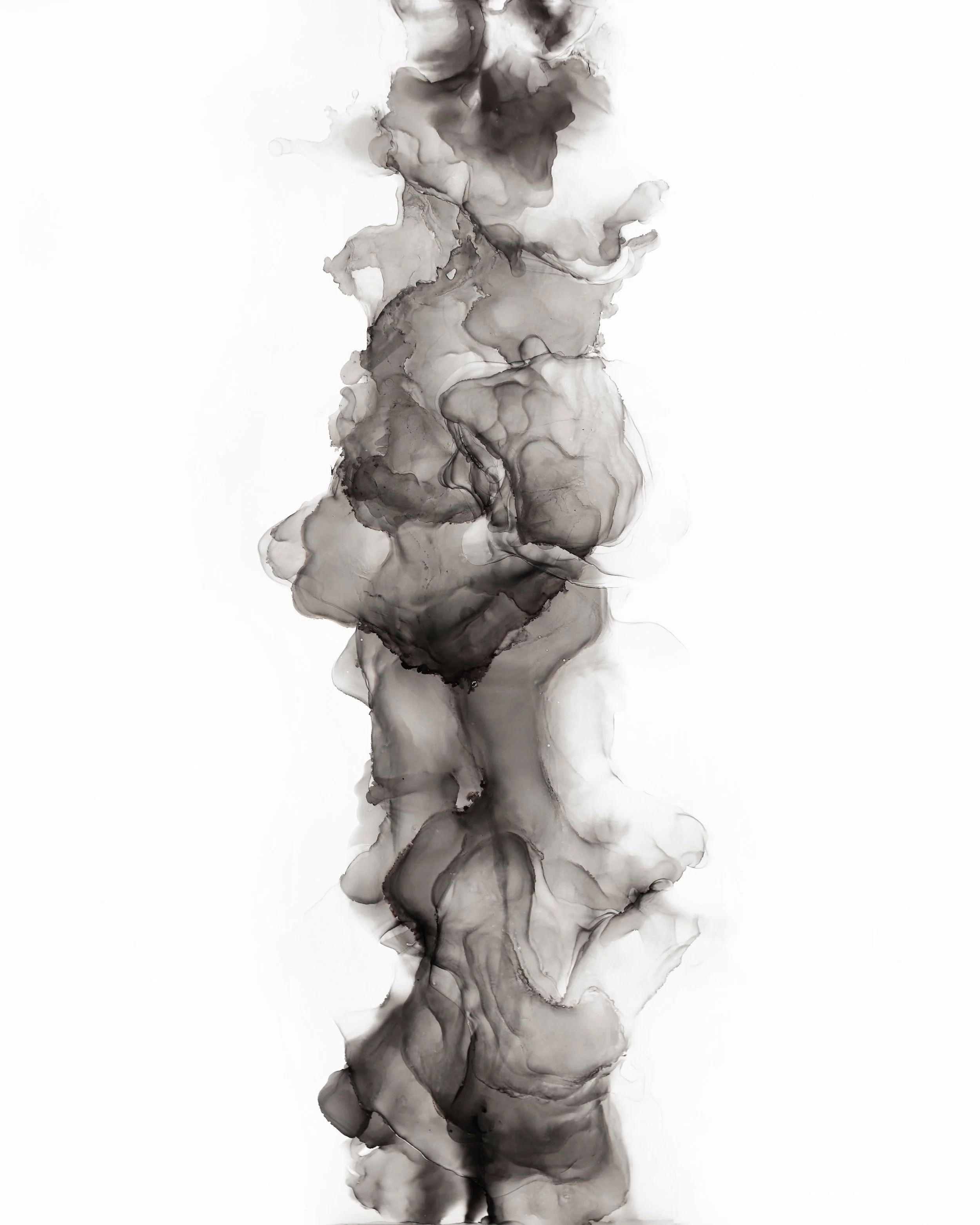 The Universe-Time, 2019, Alcohol Ink, 30 in x 36 in