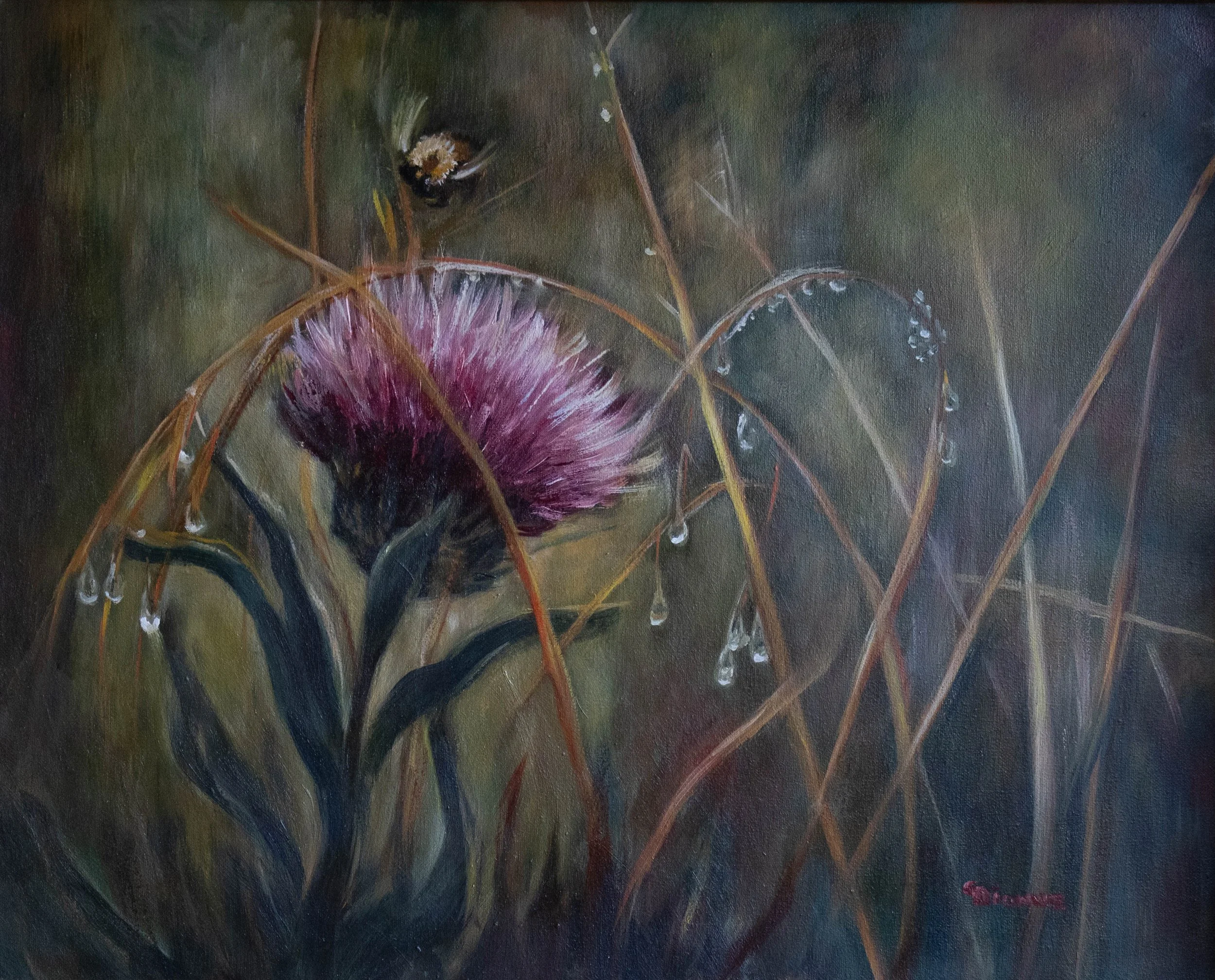 Busy Bee 20X16 Oil on Canvas by Claudia Dionne