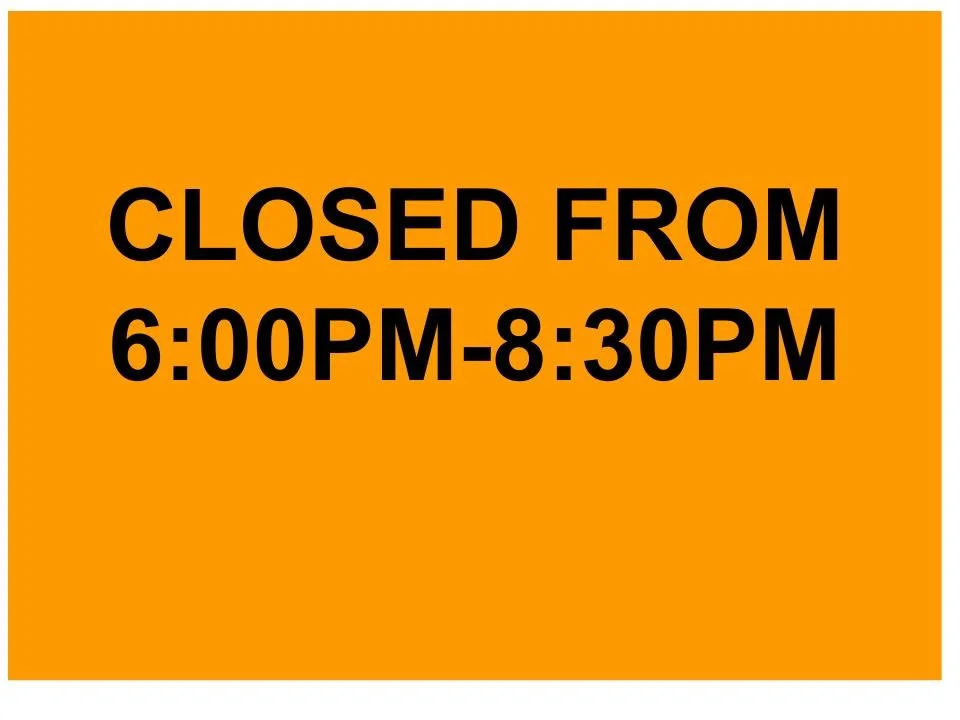 6:00PM-8:30 Closed for Private Party