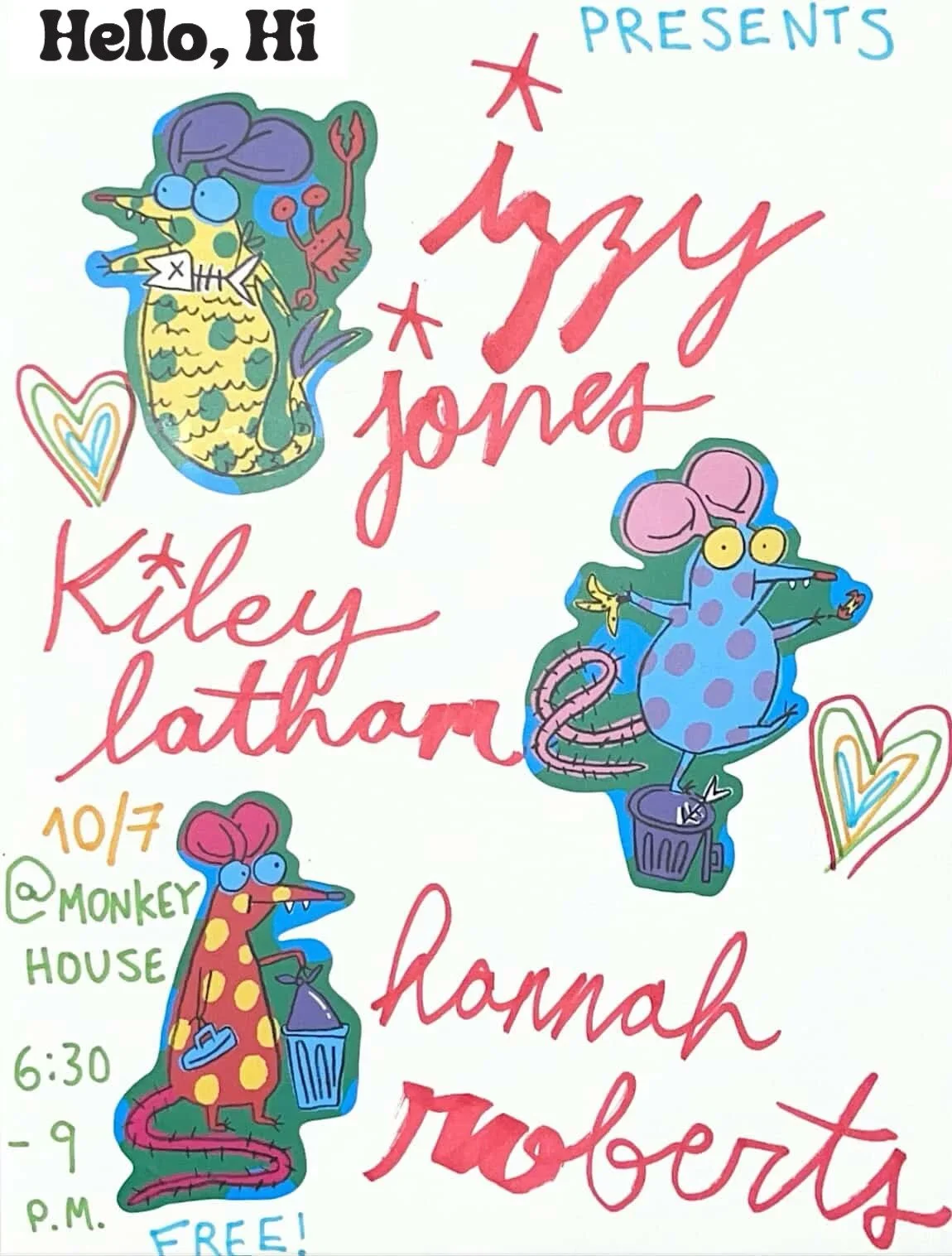 Hello, Hi Presents: Izzy Jones, Kiley Latham, and Hannah Roberts