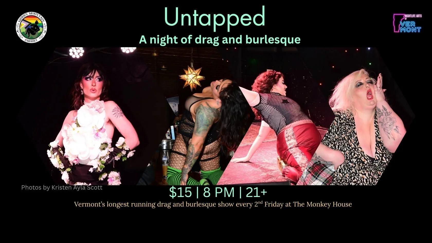 Untapped August Edition - Vermont's longest-running Drag+Burlesque show