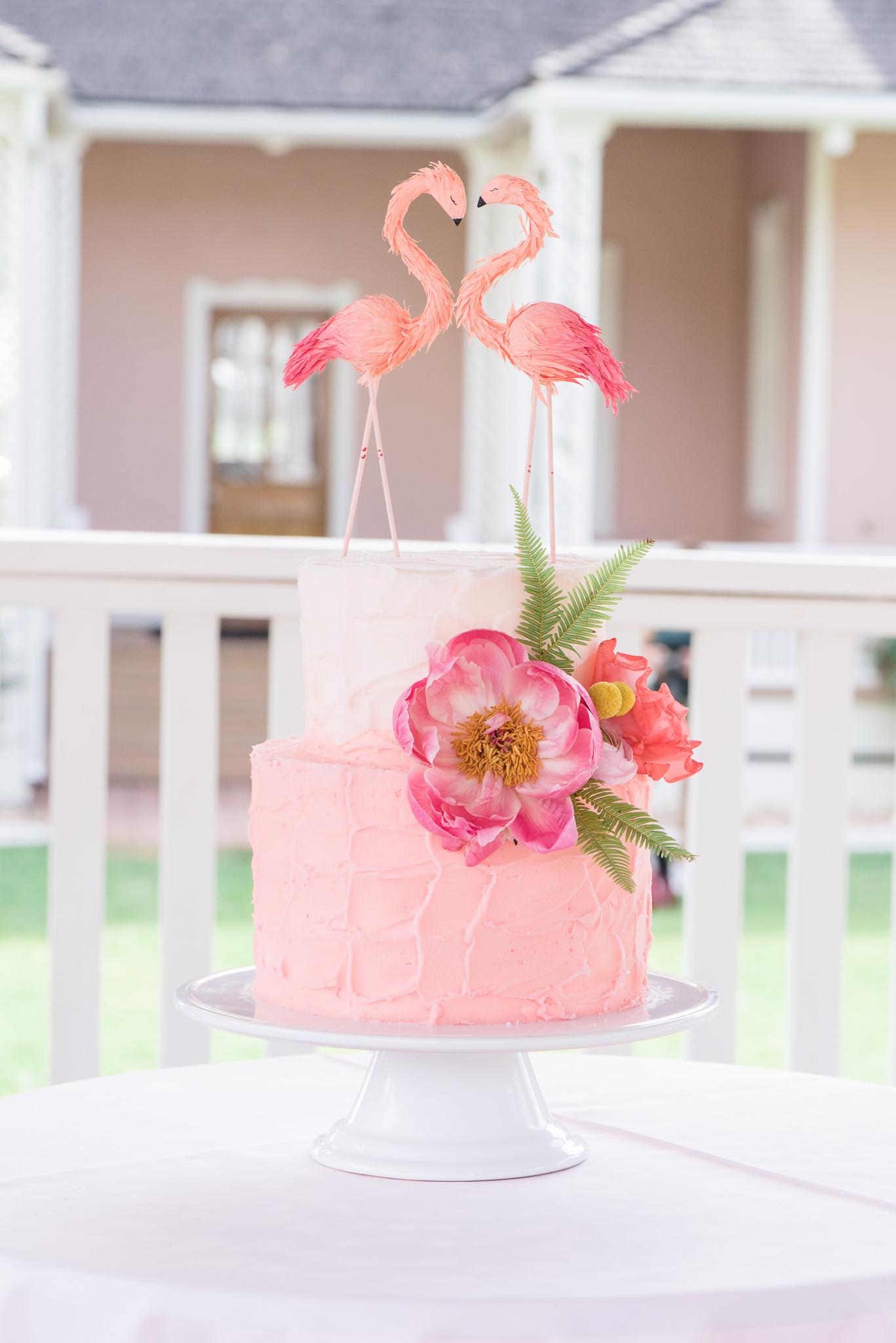 Flamingo Garden Wedding Cake | Utah Wedding Cake