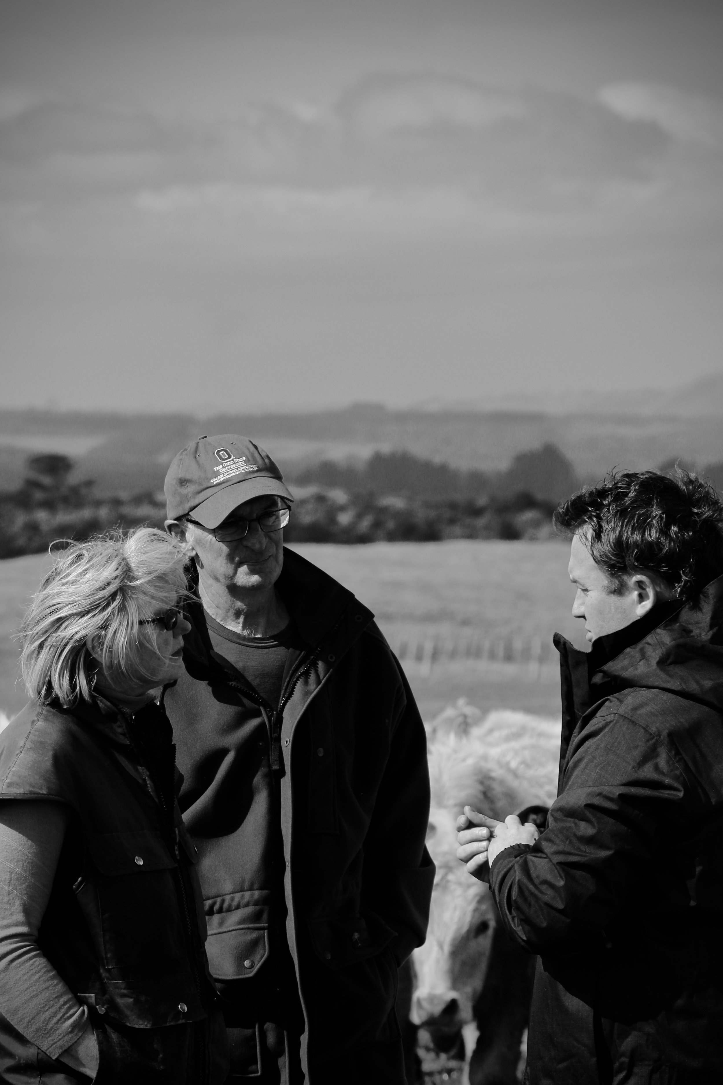 Mike and Sharon talking with Will on the cliff tops of Lake Taupō.