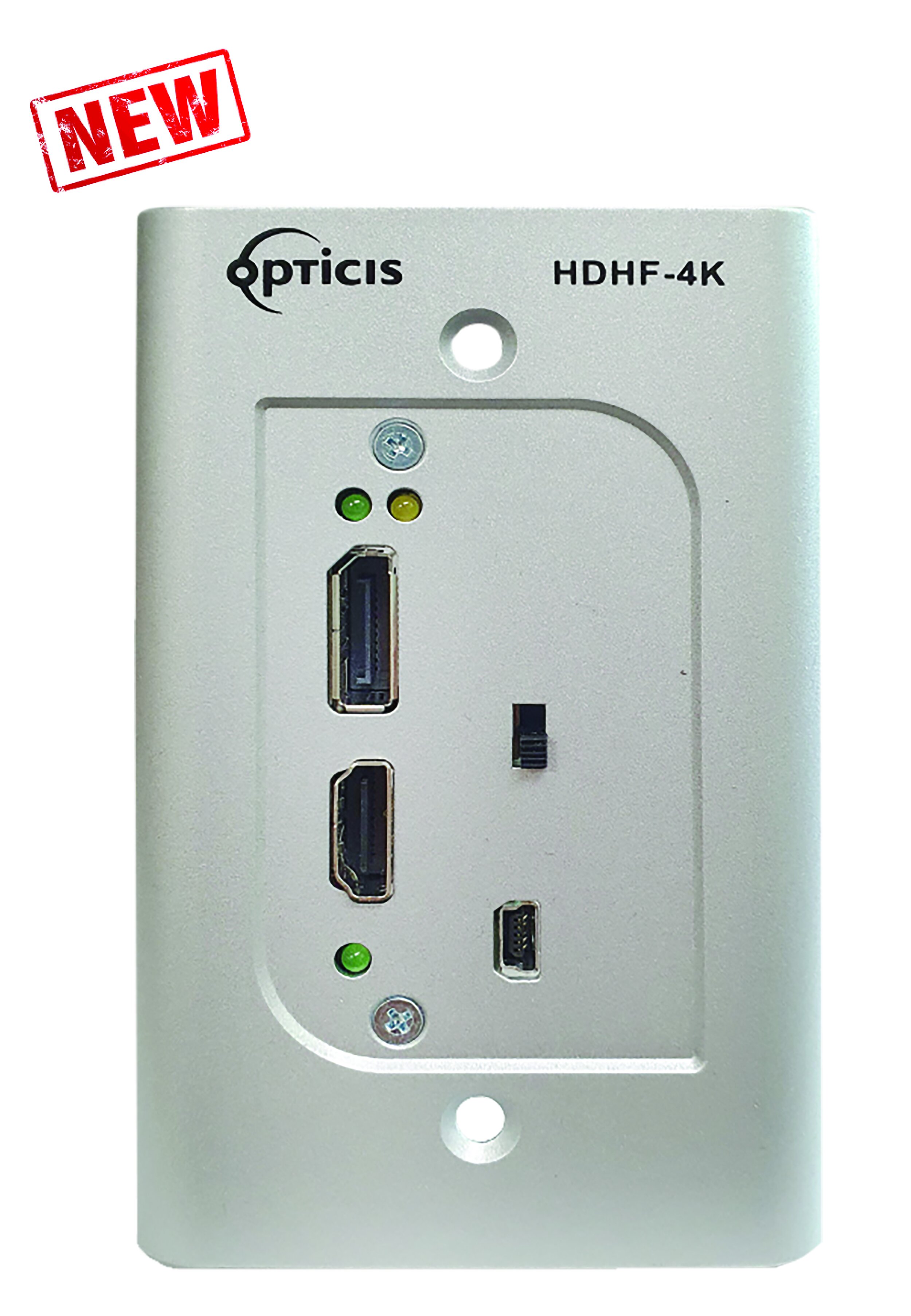 HDHF-4K; 1-Gang Sized 4K Video to Optical HDMI 2.0 Wallplate Converter