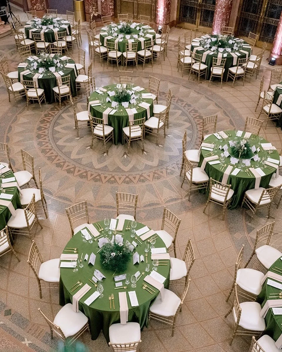 @cleveorch Winter Spree 2025 was a festive evening filled with holiday shopping, a private concert and dinner. Here is a bird&rsquo;s eye view of the grand foyer @severancemusiccenter 

This is our third year of having the honor of designing centerpi