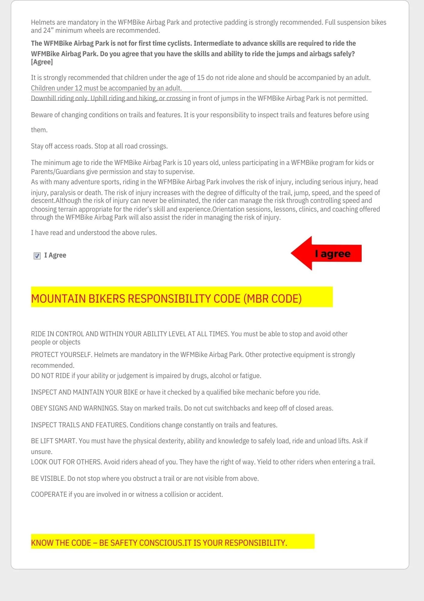 Waiver — Whistler MTB Airbag/ WFMBike/Women's Freeride Movement